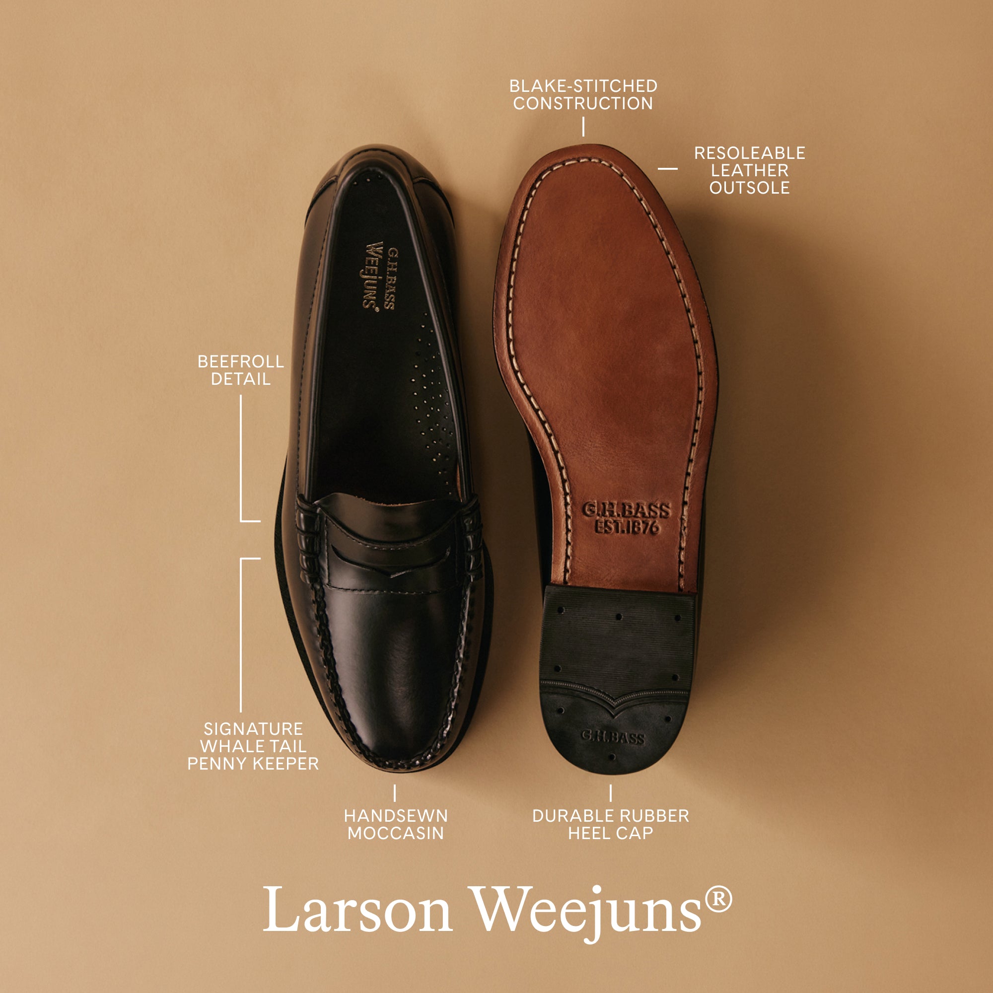 Men's Larson Weejuns® Penny Loafer Oyster | G.H.BASS