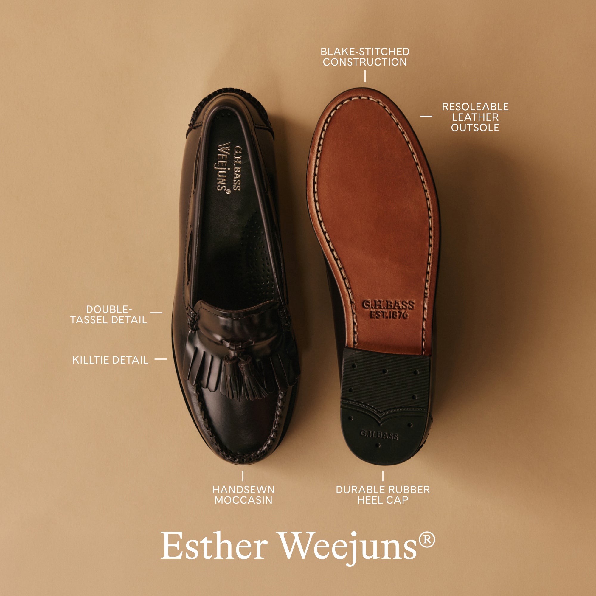 G.H. Bass & Co. Weejuns タッセルローファー Women's Esther Weejuns® Tassel Loafer Black | G.H.BASS