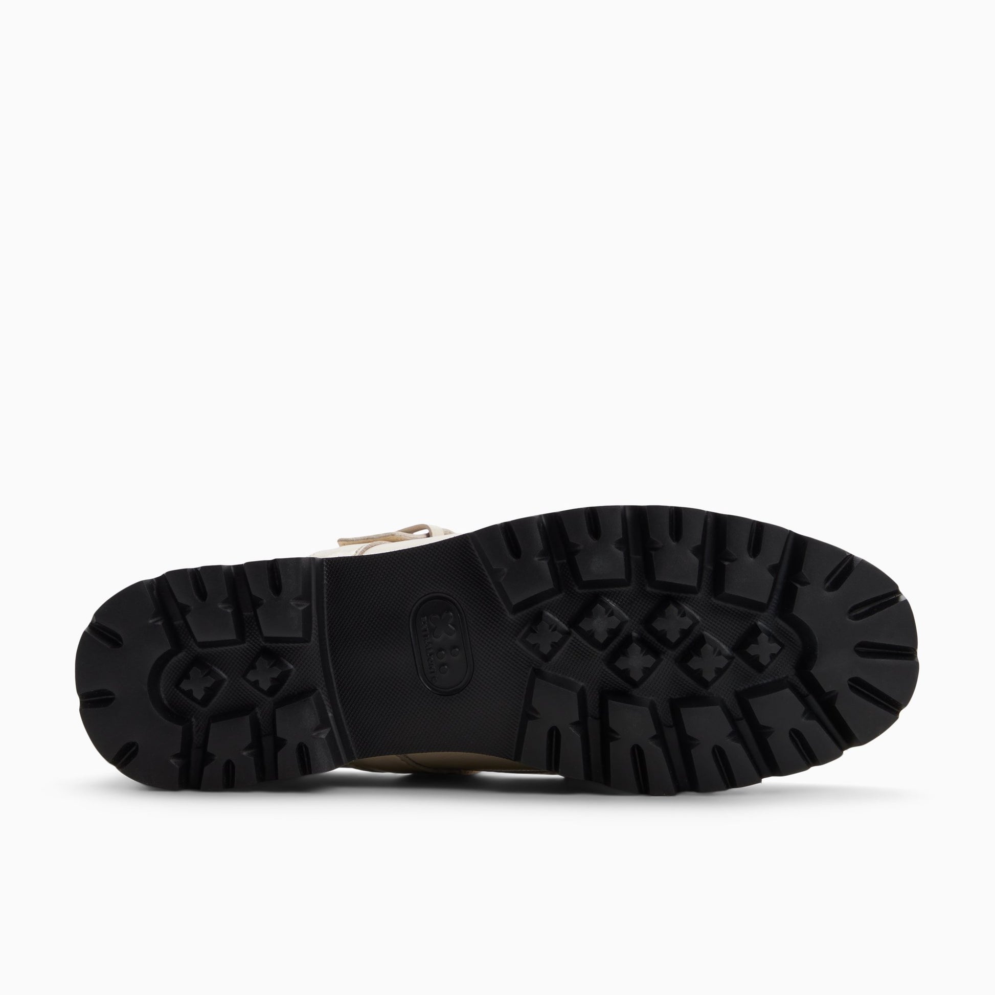 Close-up of the Cream Womens Mary Jane Fisherman Super Lug Mary Janes