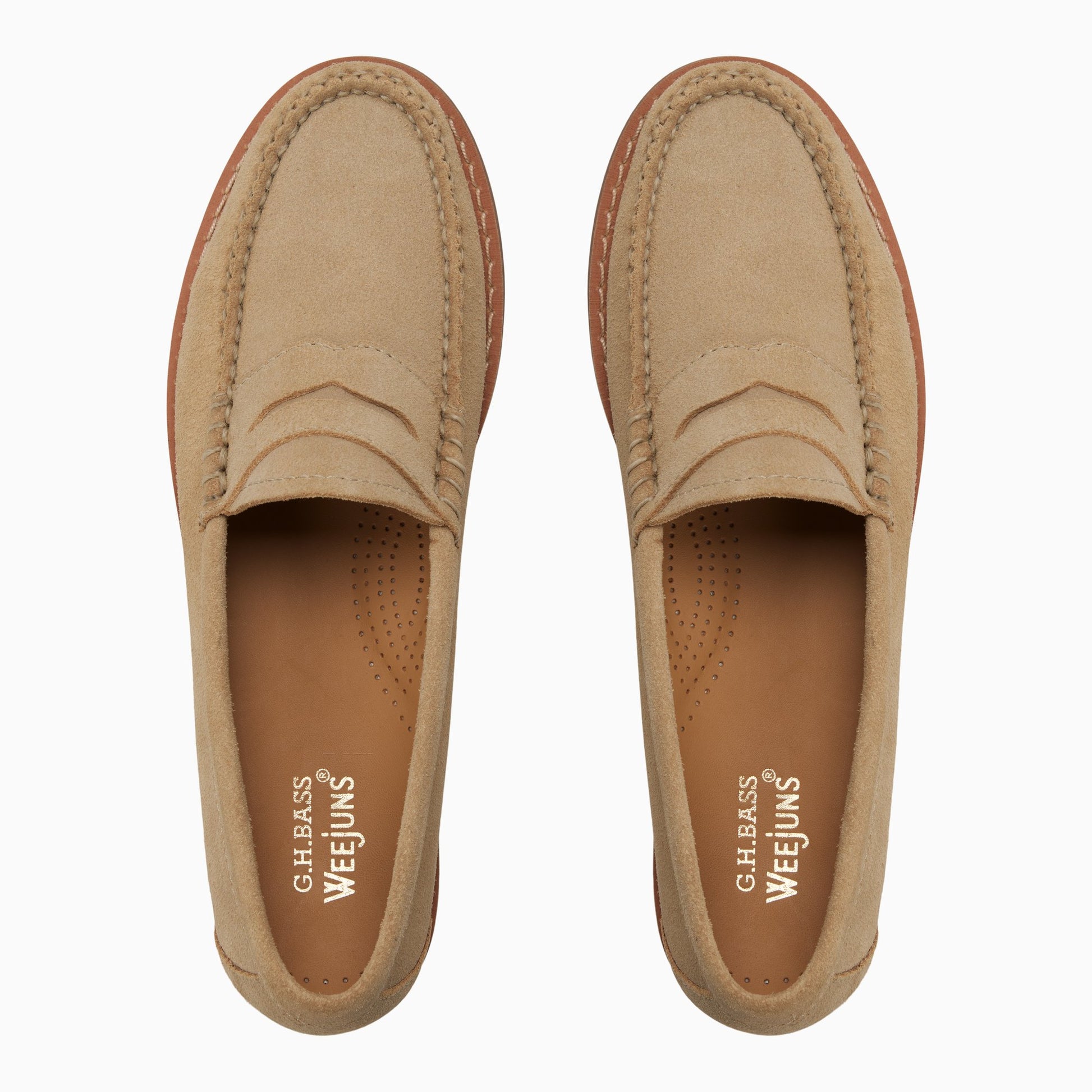 Three-quarter angle of Sand Womens Whitney Weejuns® Penny Loafer Penny Loafers's front side