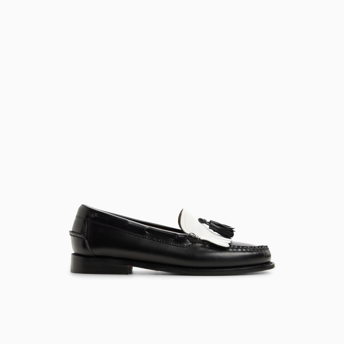 Sz 40 Nib $1150 Women\'s Alumnae Black and White Genuine Lizzard Leather Loafers Womens Esther Weejuns® Tassel Loafer main image 3