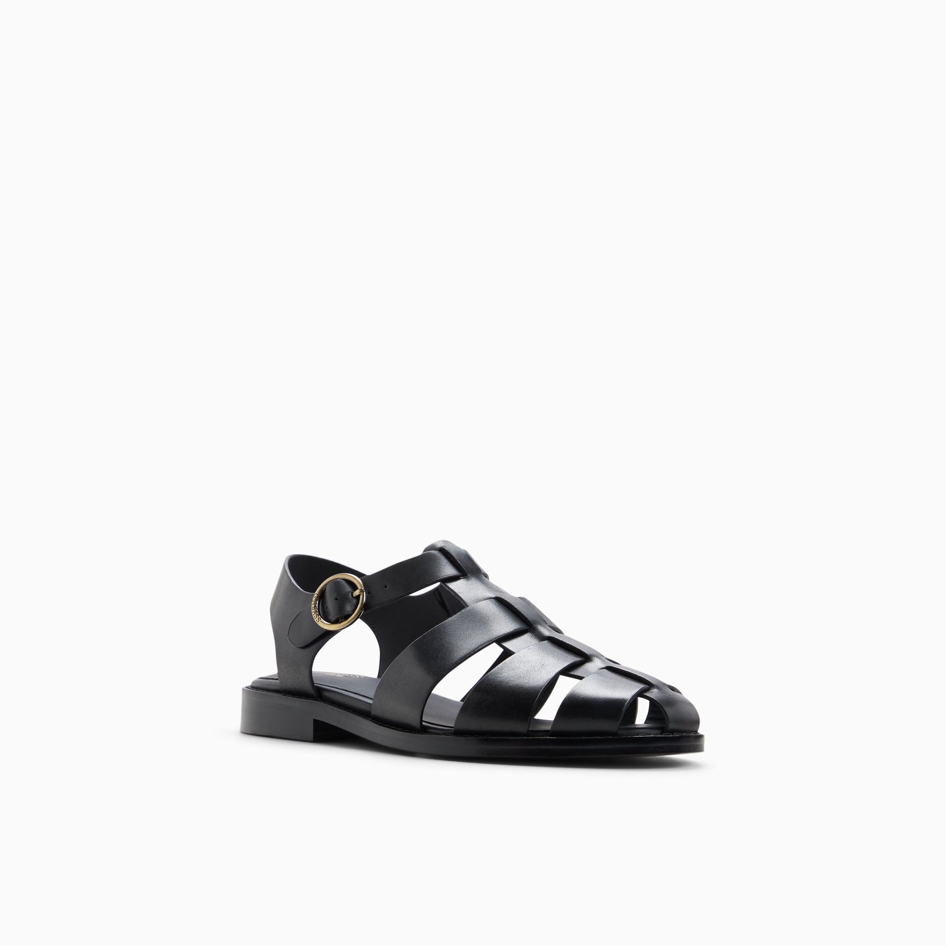 Three-quarter angle of Black Womens Fisherman Sandal Fisherman Sandals's back side