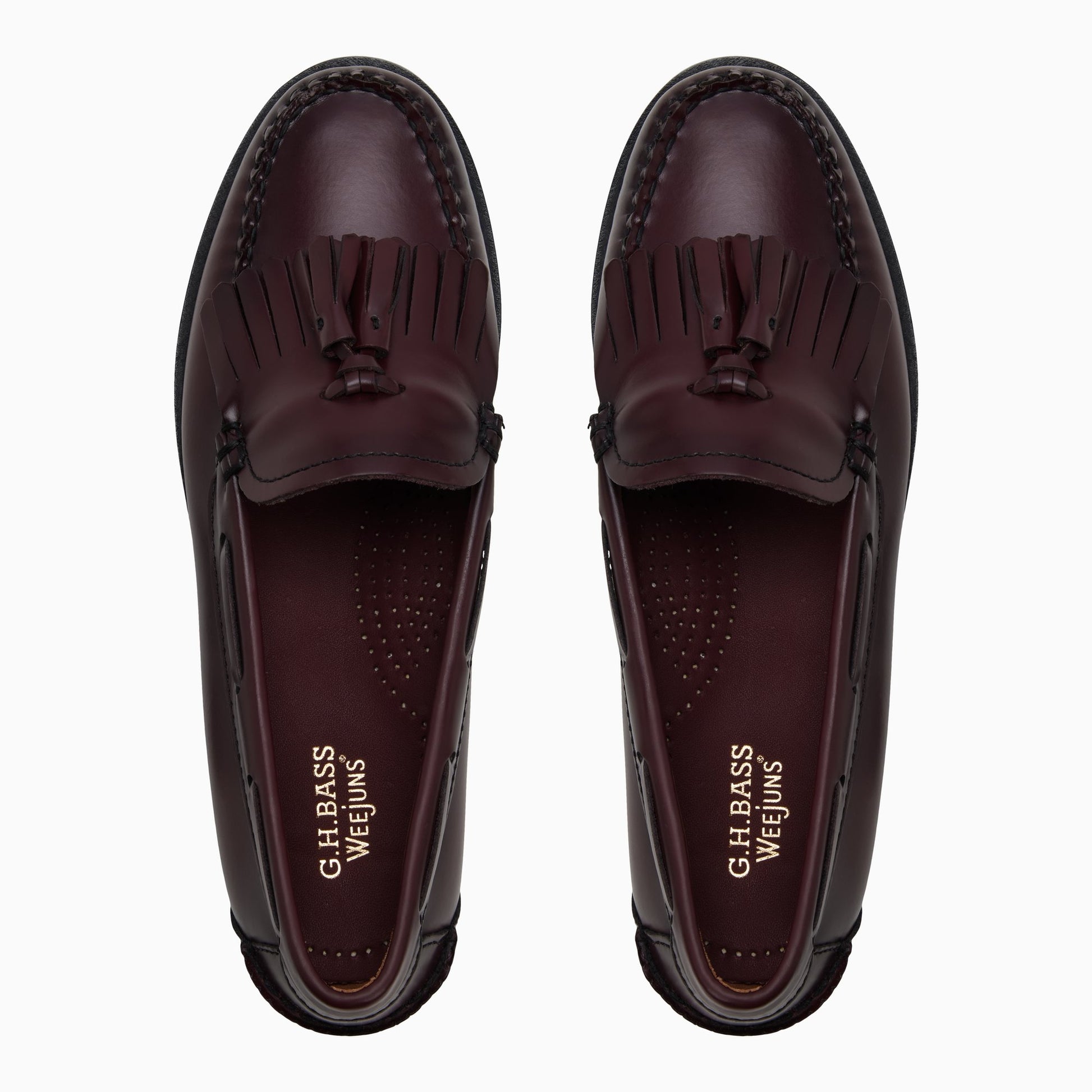 Three-quarter angle of Wine Womens Esther Weejuns® Tassel Loafer Kiltie &amp; Tassel Loafers's front side