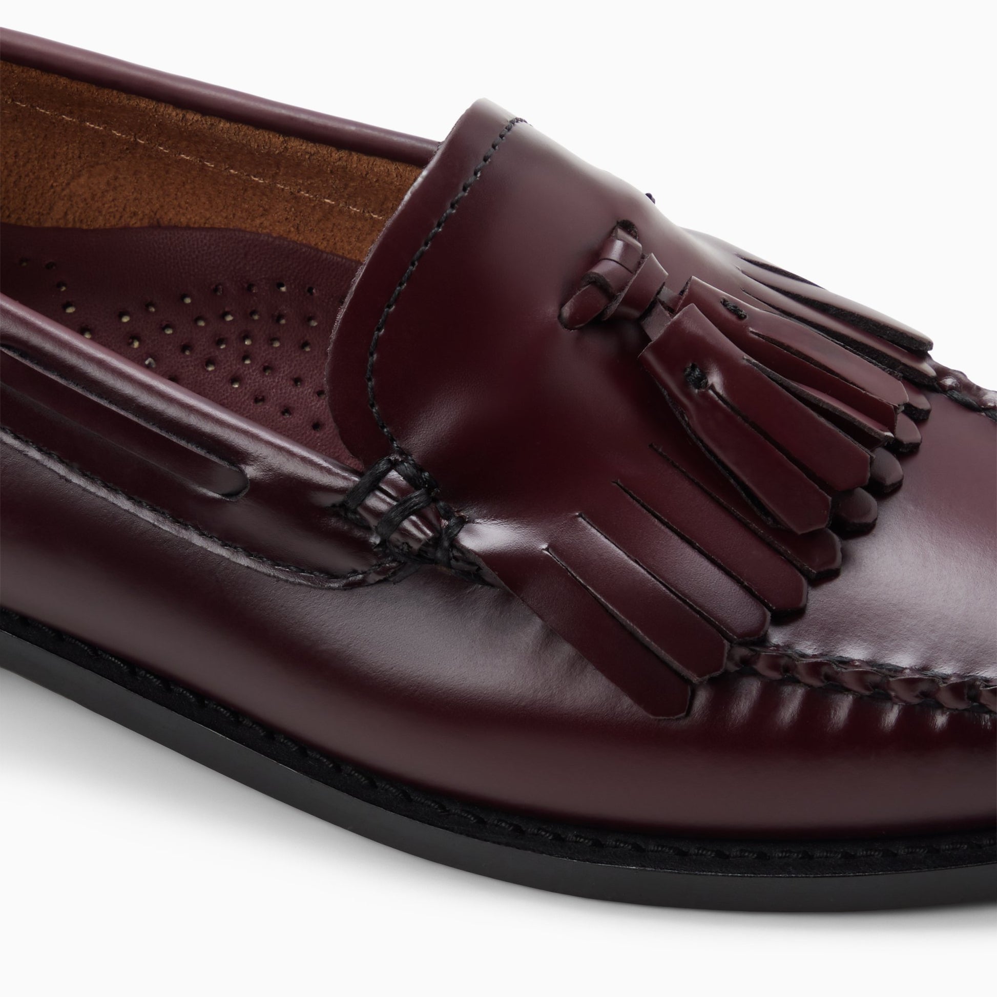 Top-down view of the Wine Womens Esther Weejuns® Tassel Loafer Kiltie &amp; Tassel Loafers