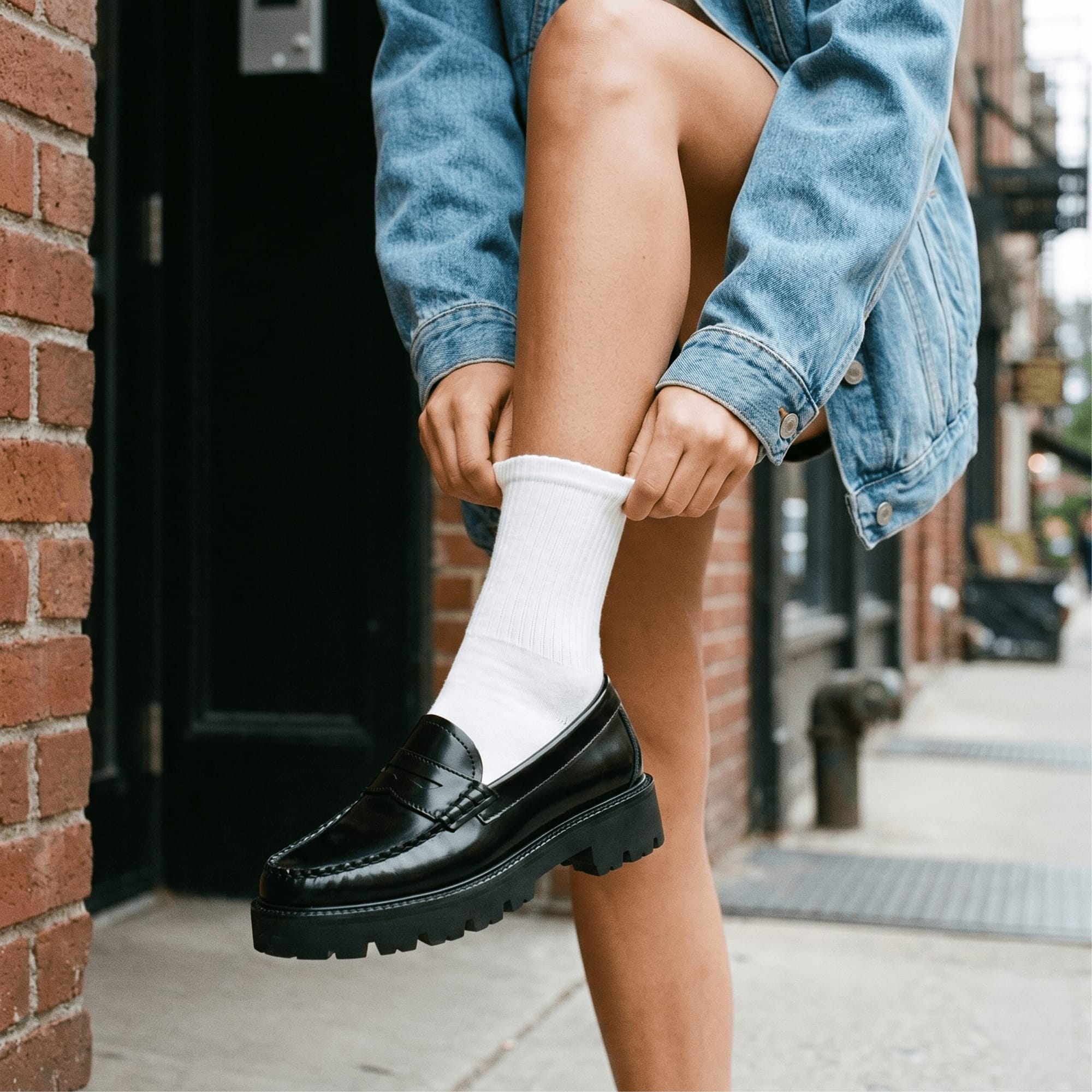 Womens Whitney Super Lug Weejuns® Black | G.H. Bass