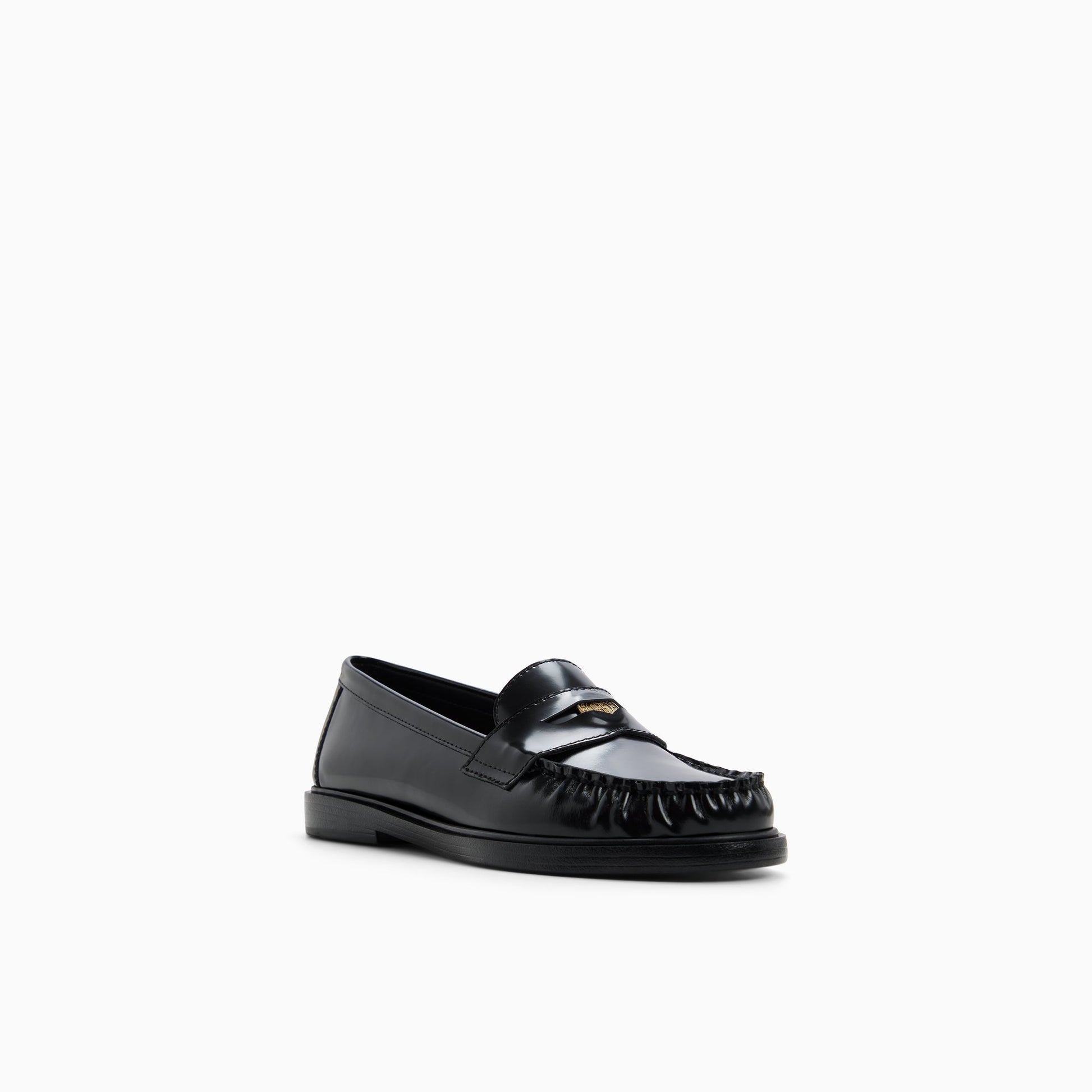 Three-quarter angle of Black Womens Wren Penny Loafer Penny Loafers's back side