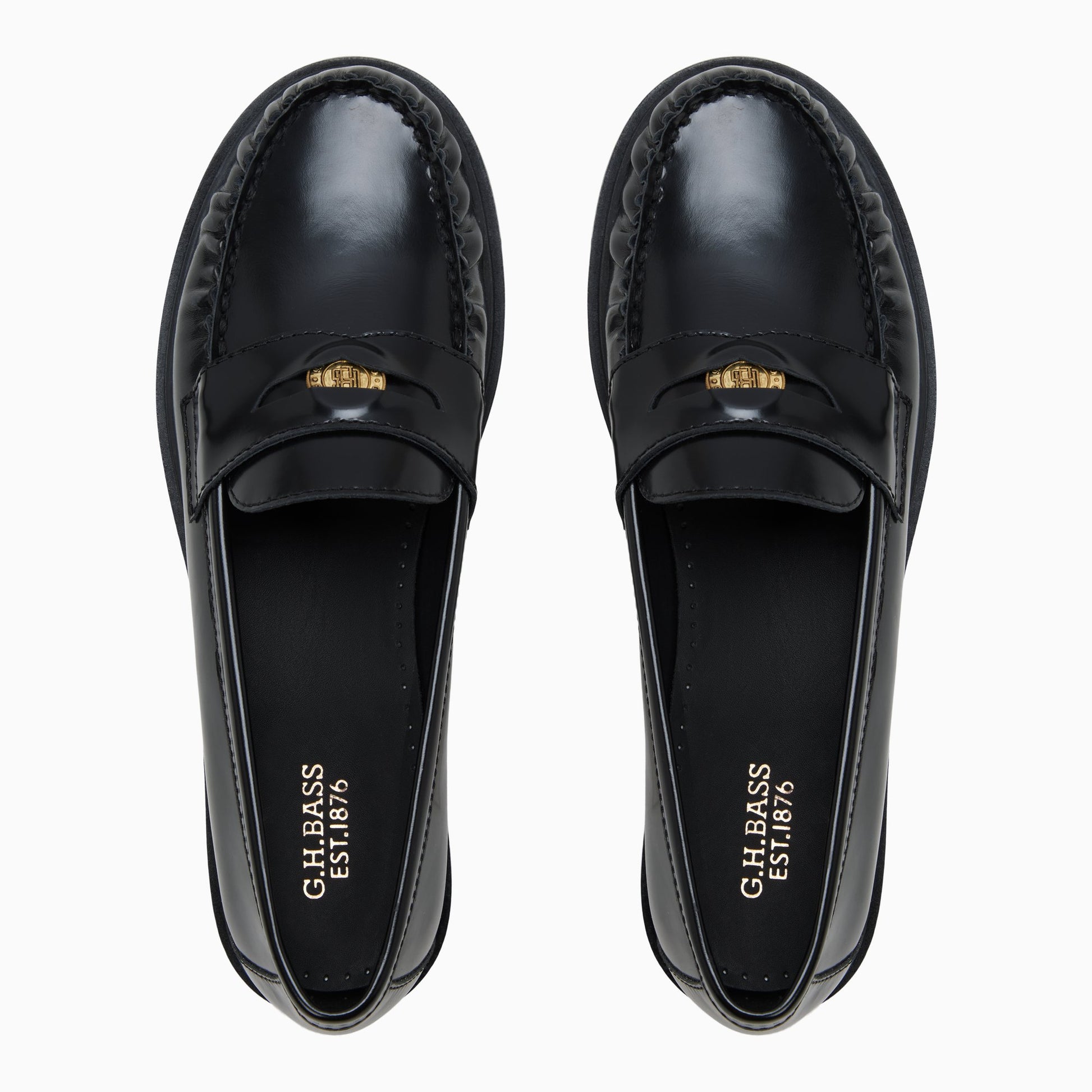 Three-quarter angle of Black Womens Wren Penny Loafer Penny Loafers's front side
