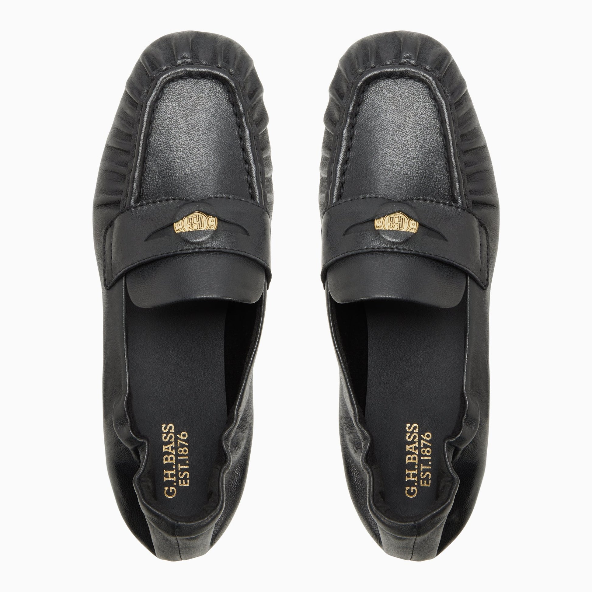Three-quarter angle of Black Womens Rumi Penny Loafer Penny Loafers's front side