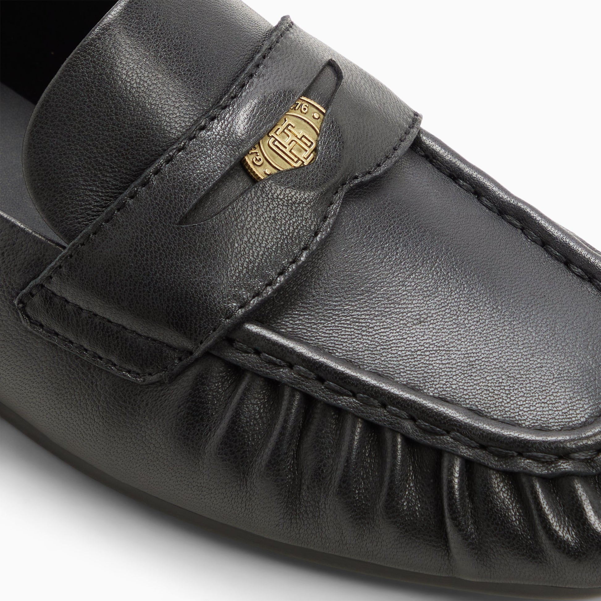 Top-down view of the Black Womens Rumi Penny Loafer Penny Loafers