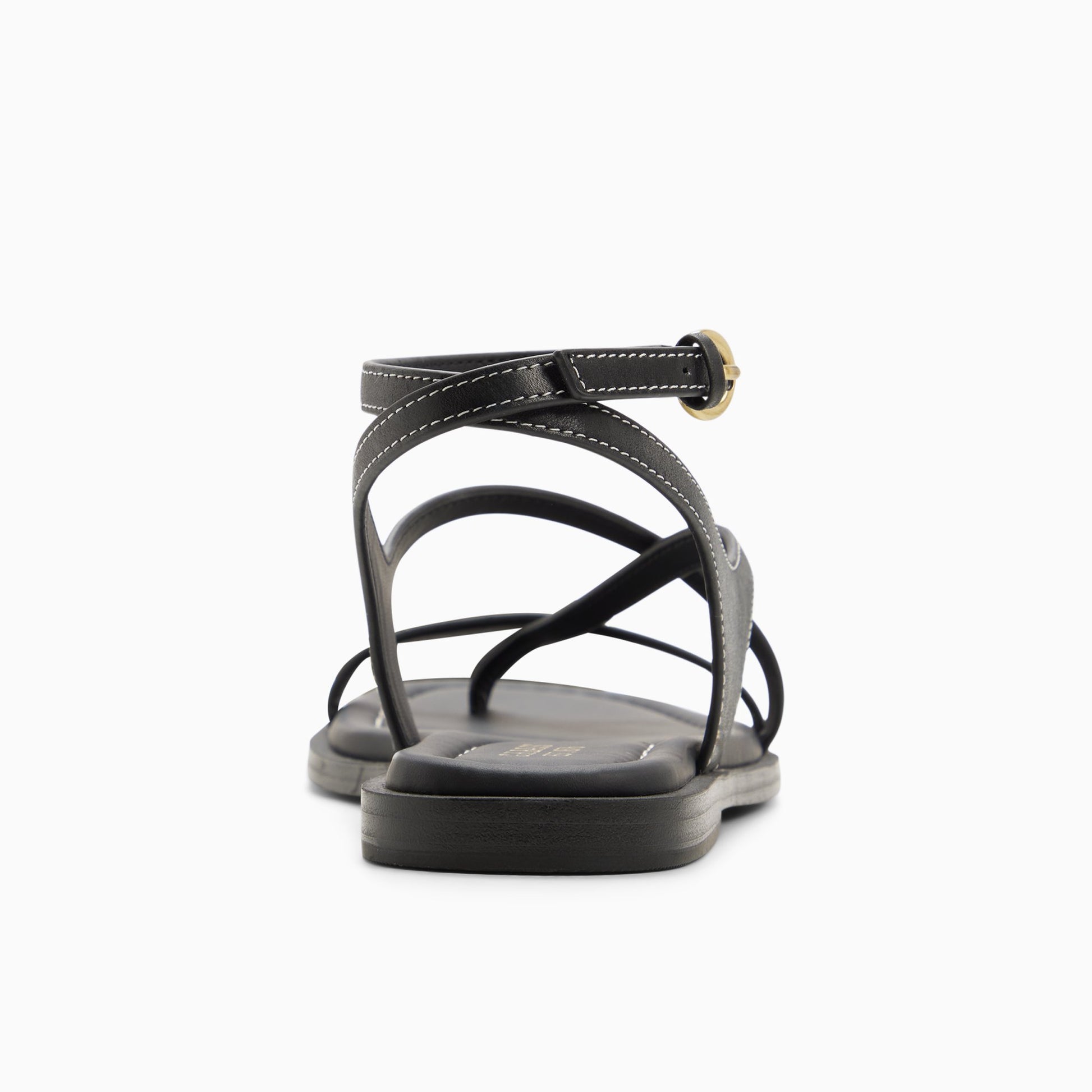 Side view of Black Womens Palmer Strappy Sandal Strappy Sandals