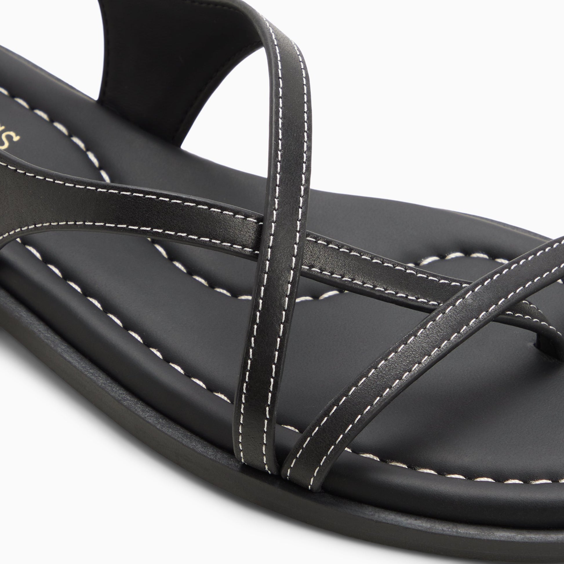 Top-down view of the Black Womens Palmer Strappy Sandal Strappy Sandals