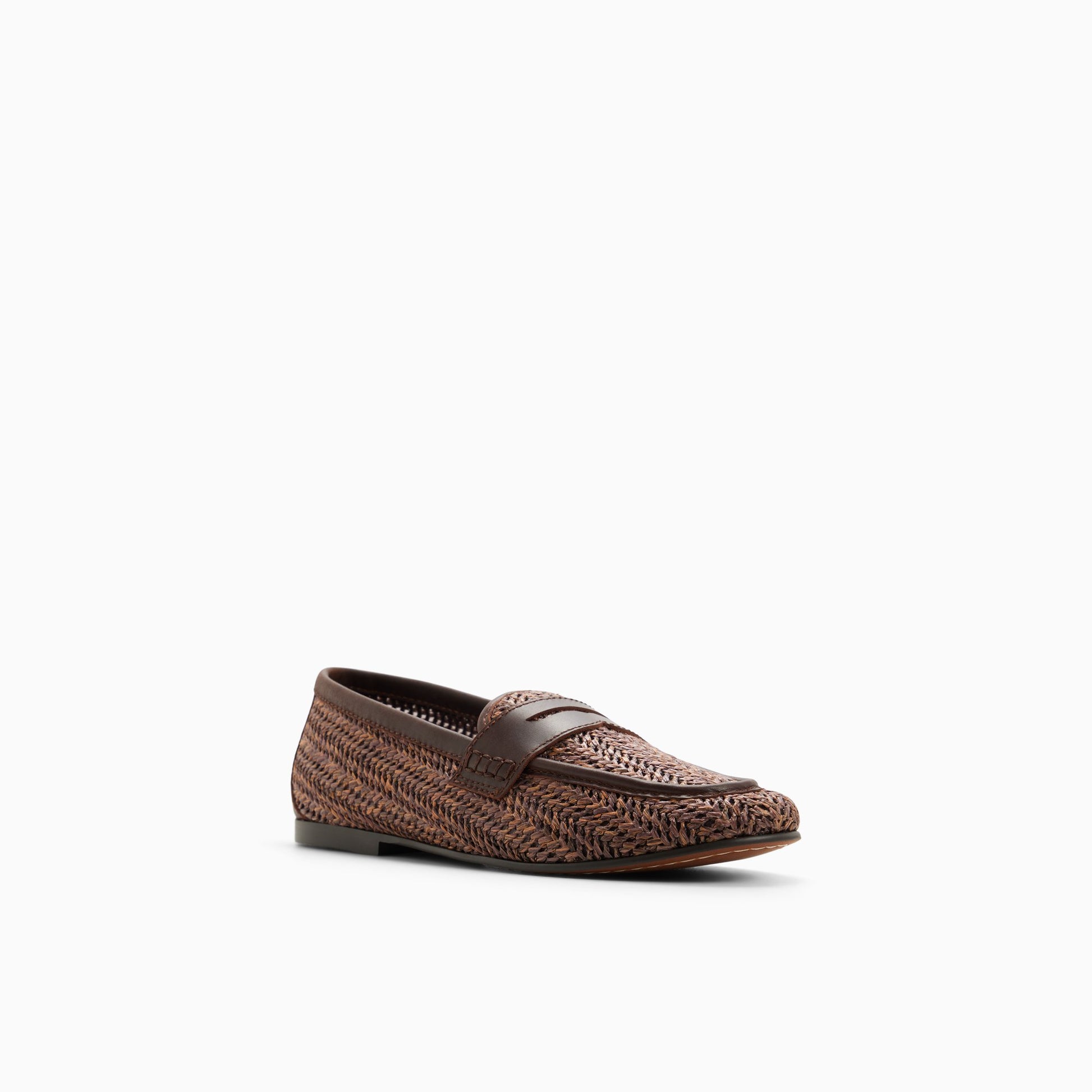 Three-quarter angle of Medium brown Womens Emily Penny Loafer Penny Loafers's back side