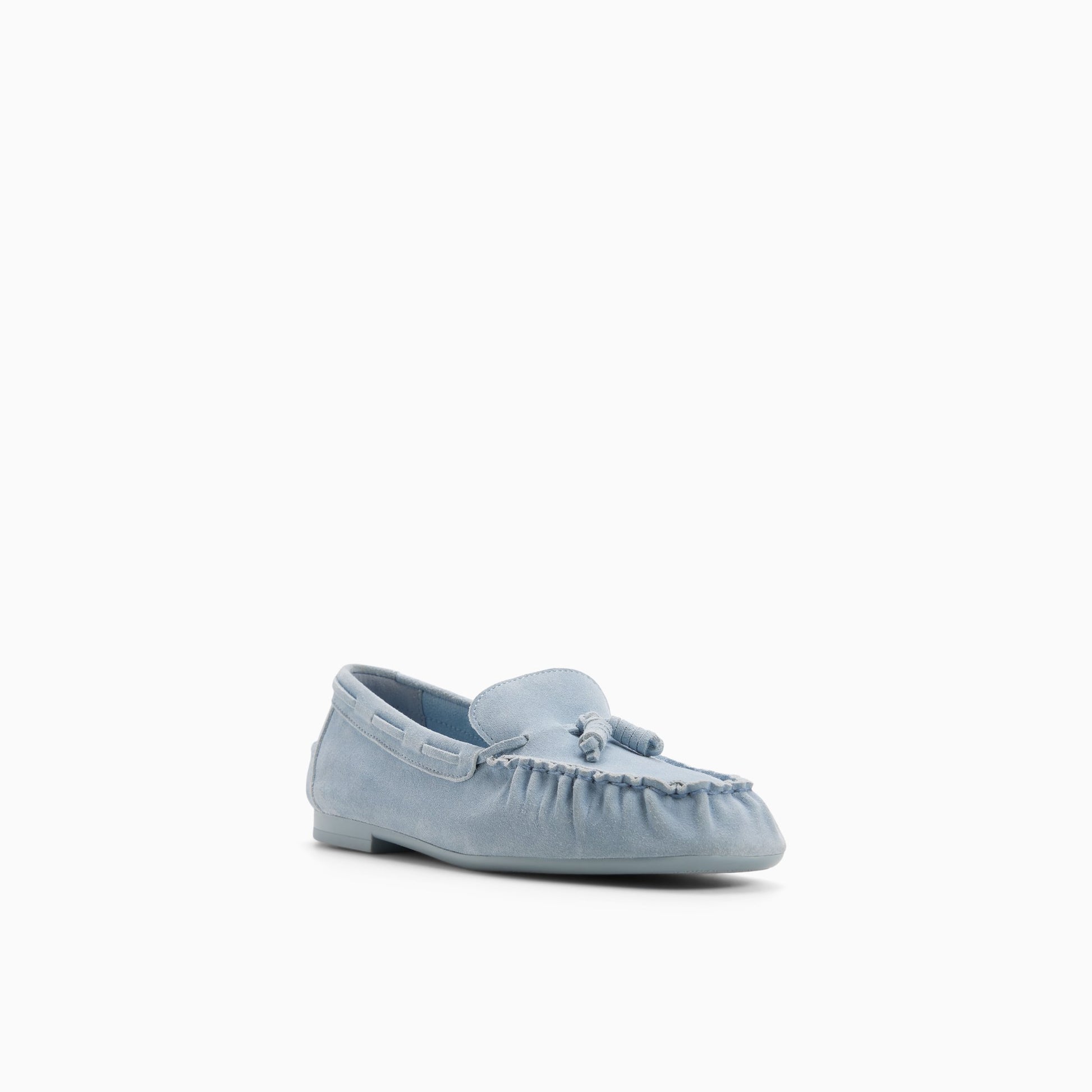 Three-quarter angle of Clay heather Womens Astrid Tassel Loafer Tassel Loafers's back side