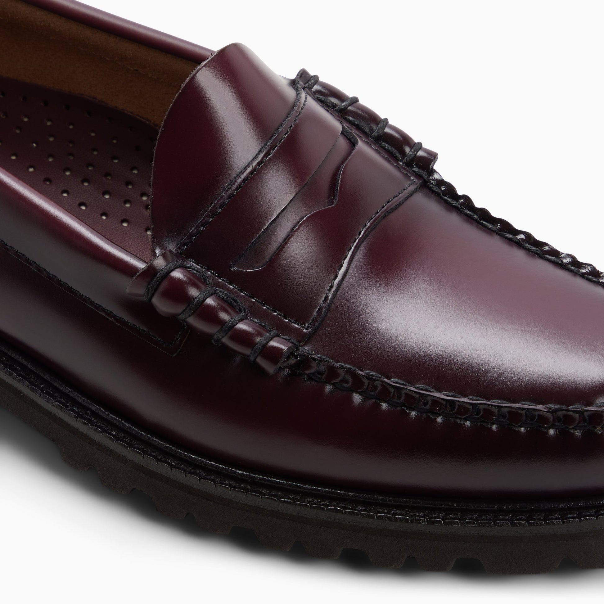 Top-down view of the Wine Mens Larson Lug Weejuns® Penny Loafer Penny Loafers