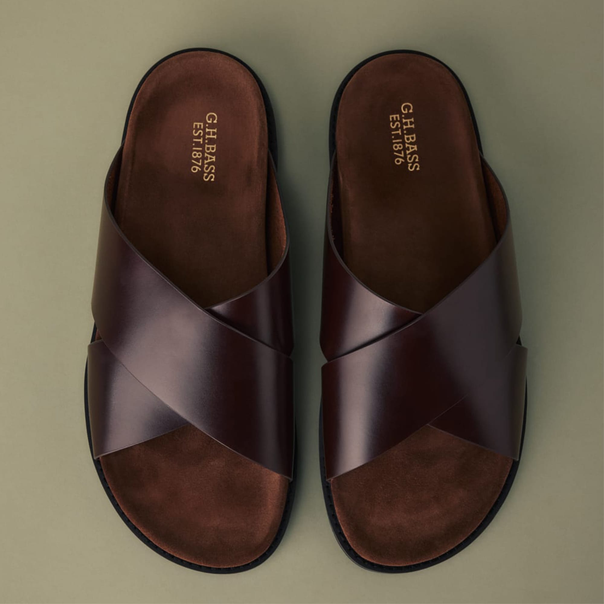 Mens Charleswood Cross Strap Sandals Dark brown | G.H. Bass Mens Charleswood Cross Strap Sandals Dark brown | G.H. Bass