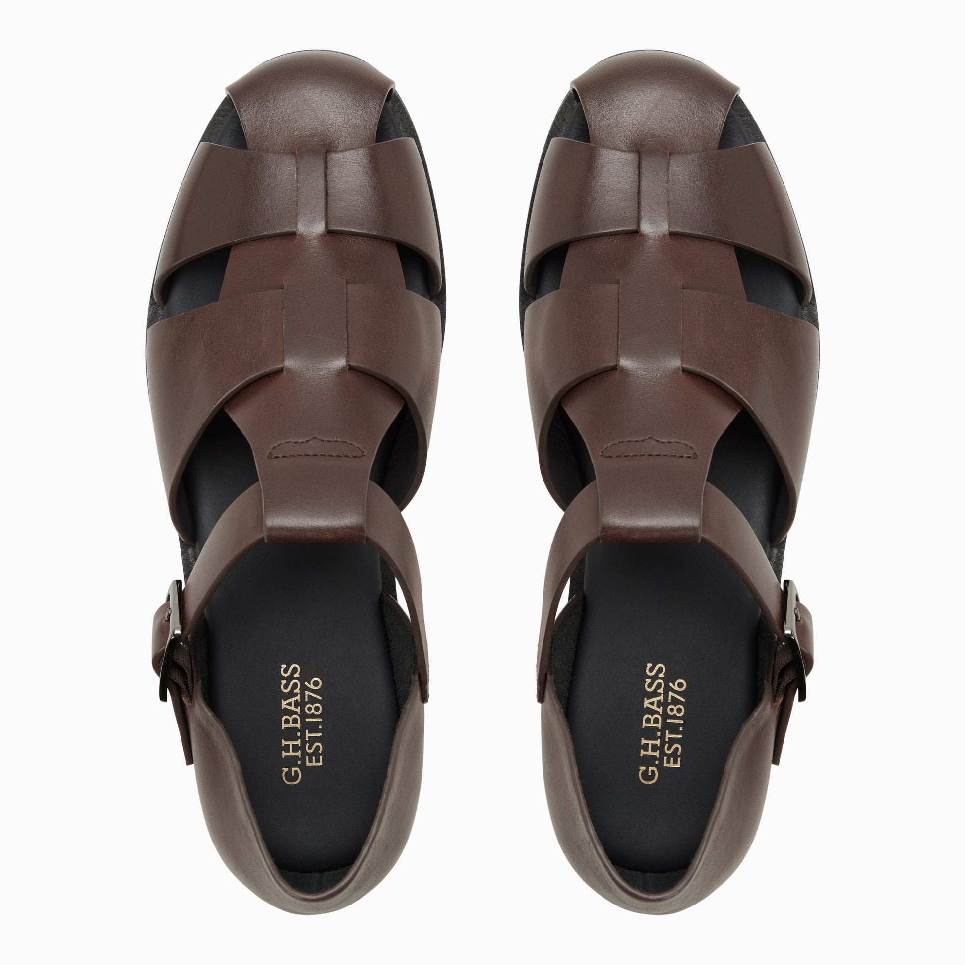 Three-quarter angle of Brown Mens Potter Fisherman Sandal Fisherman Sandals's front side