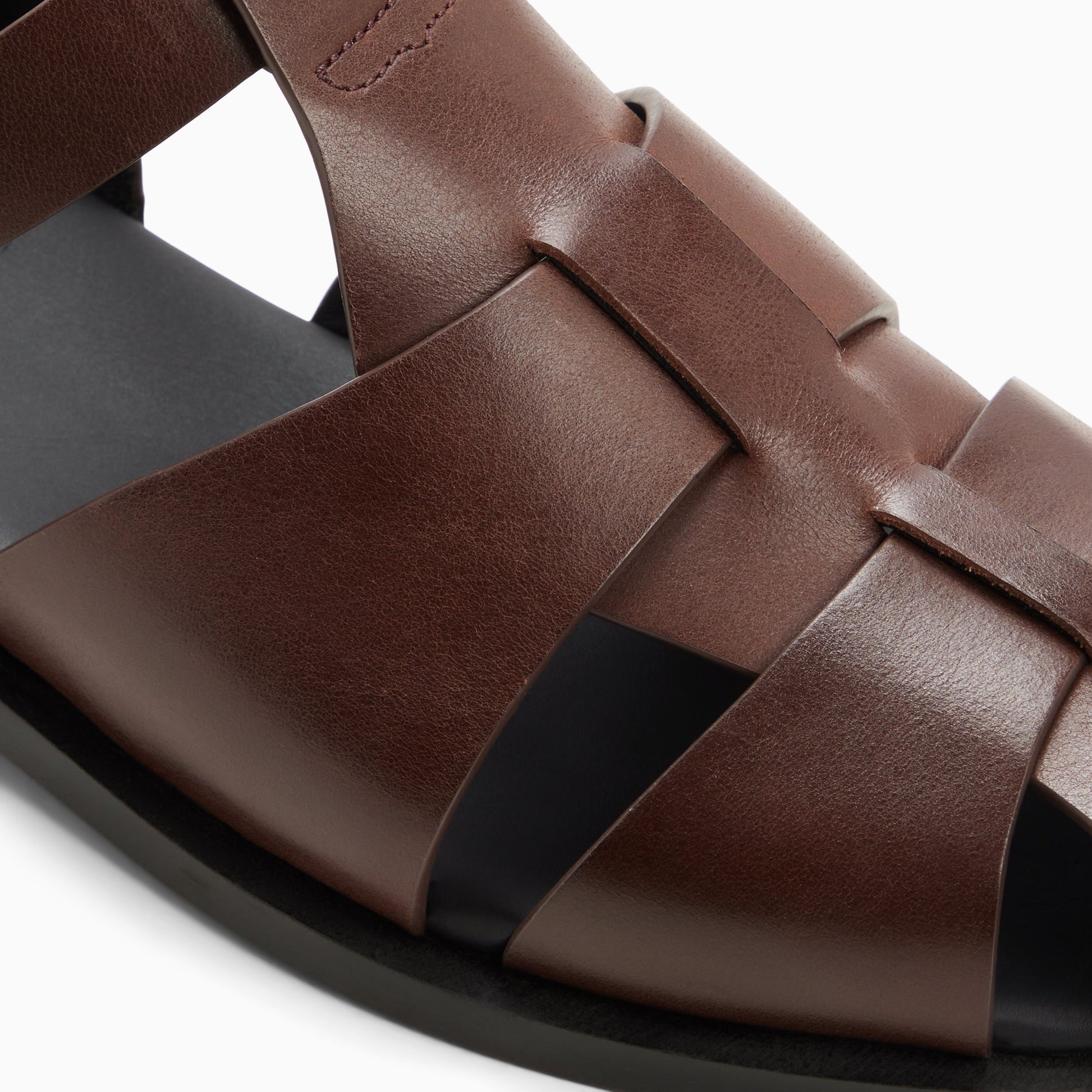 Top-down view of the Brown Mens Potter Fisherman Sandal Fisherman Sandals