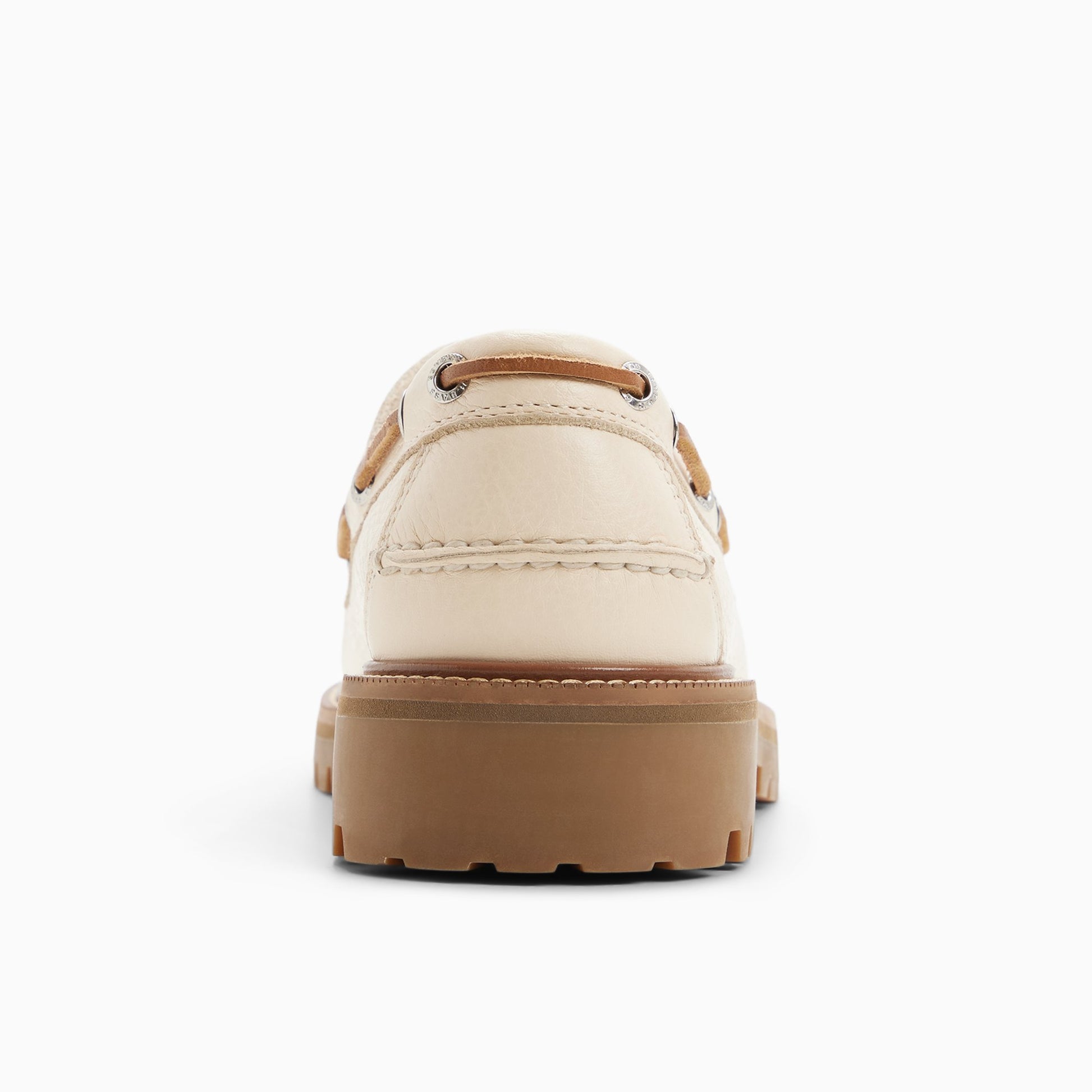 Side view of Cream Mens Ranger Camp Moc Boat Shoe Boat Shoes