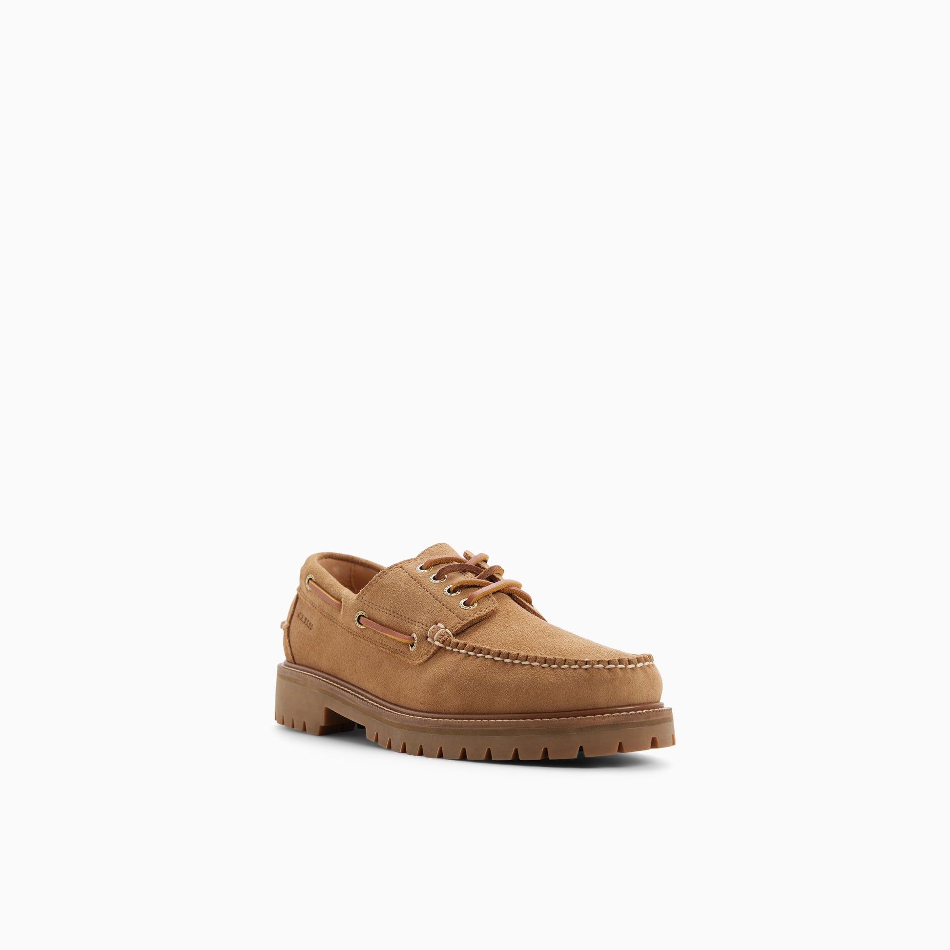 Three-quarter angle of Light brown Mens Ranger Camp Moc Boat Shoe Boat Shoes's back side