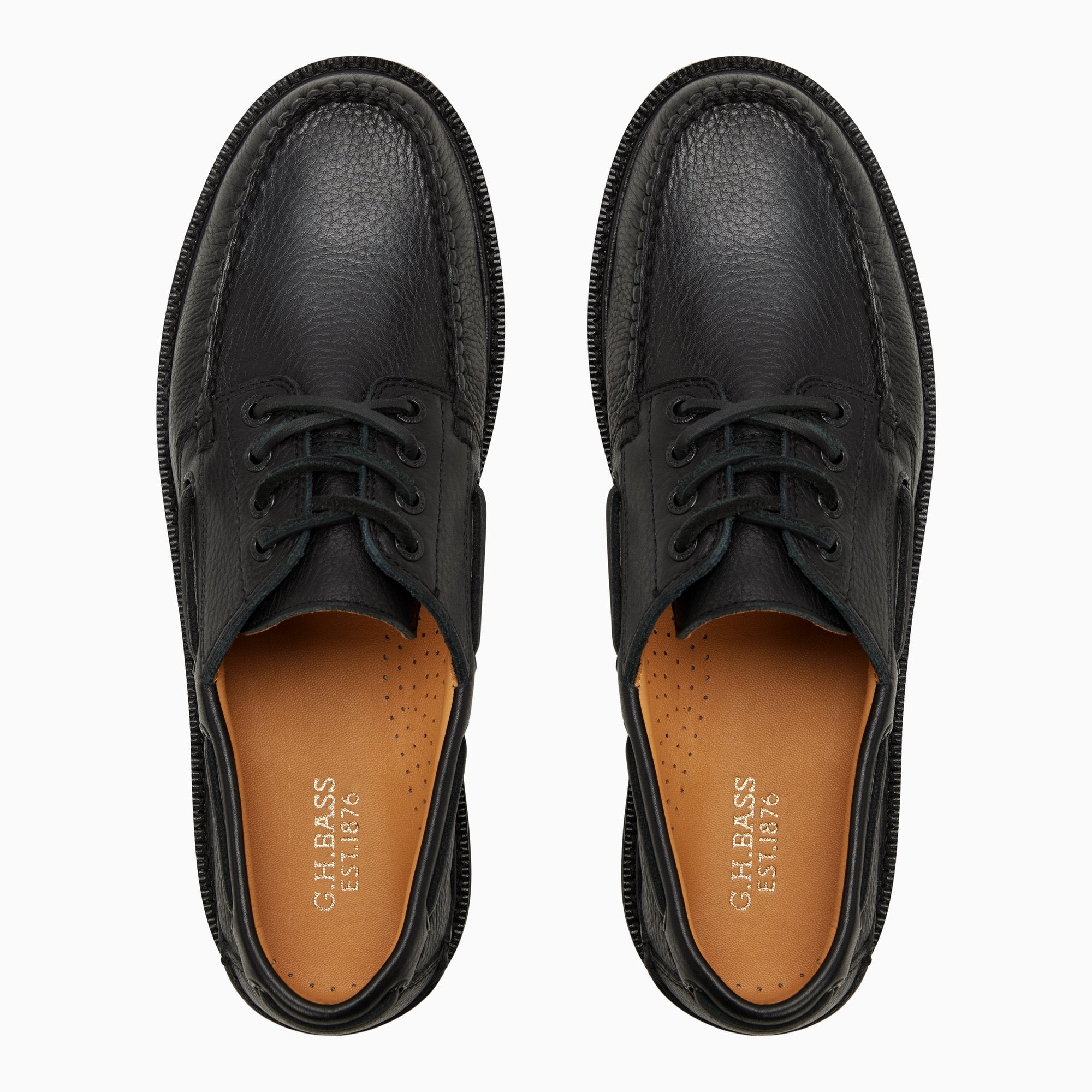 靴 Ghbass CAMP MOC / BLACK MONO 26cm Mens Ranger Camp Moc Boat Shoe Black | G.H. Bass