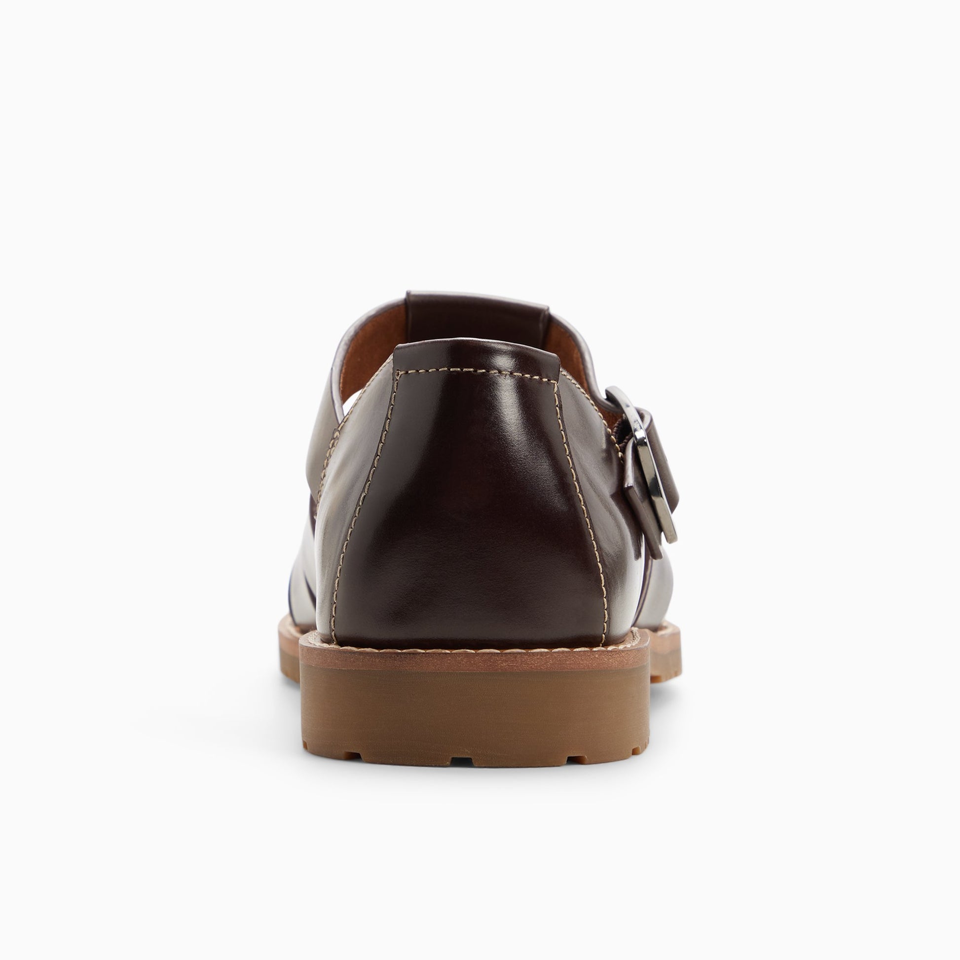 Side view of Brown Mens Reed Fisherman Mini Lug Fisherman Sandals