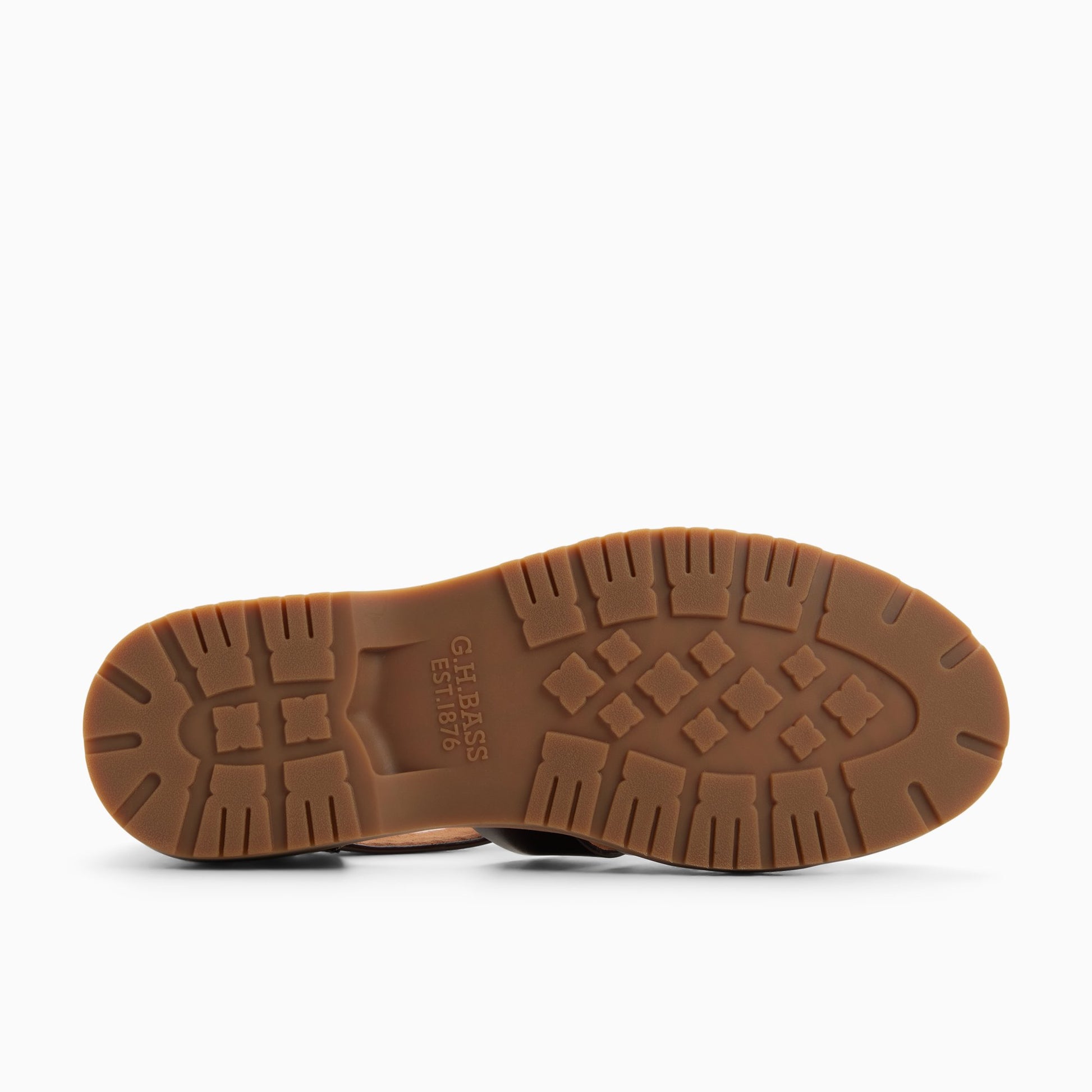 Close-up of the Brown Mens Reed Fisherman Mini Lug Fisherman Sandals