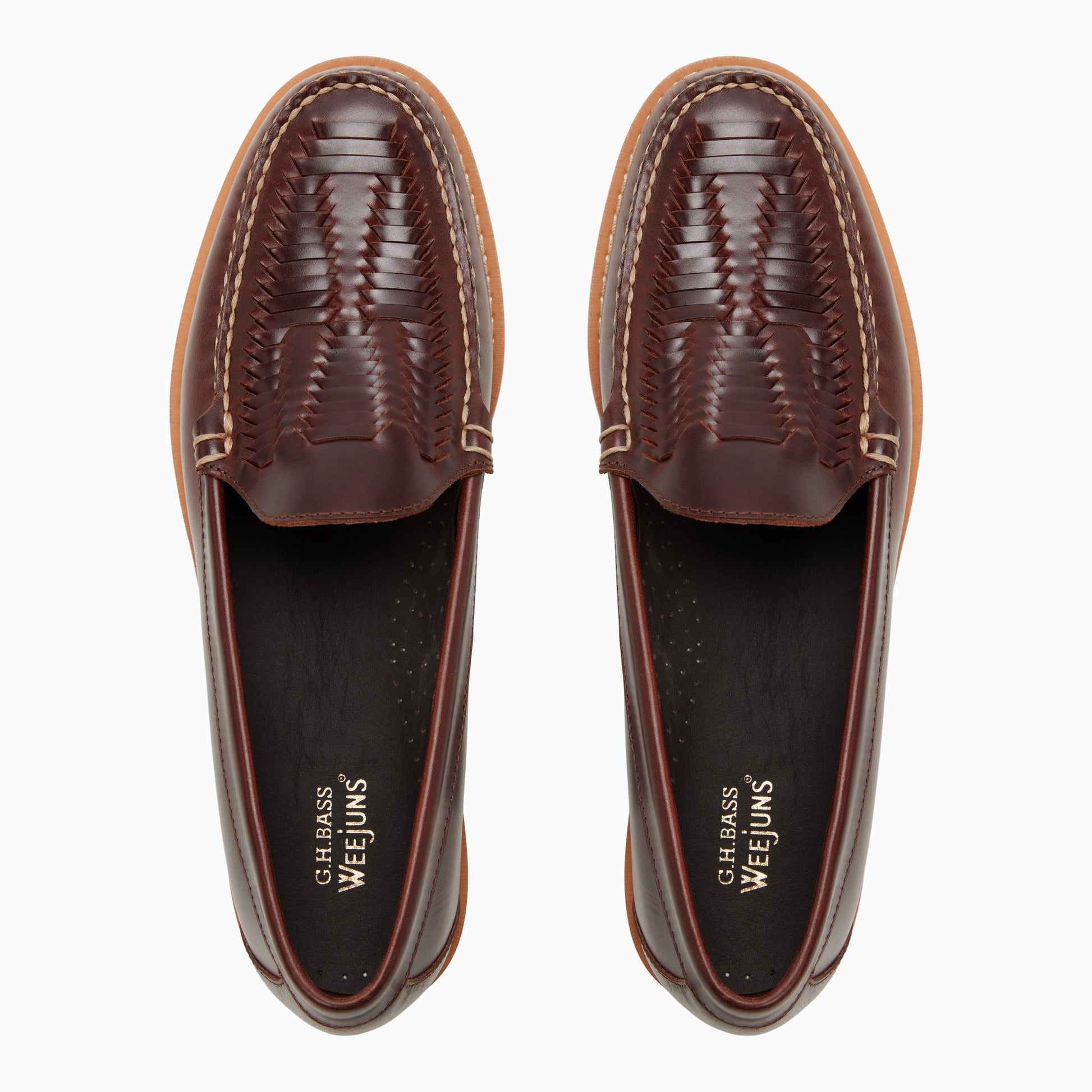 Three-quarter angle of Dark brown Mens Larson Venetian Loom Weejuns® Loafer Venetian Loafers's front side