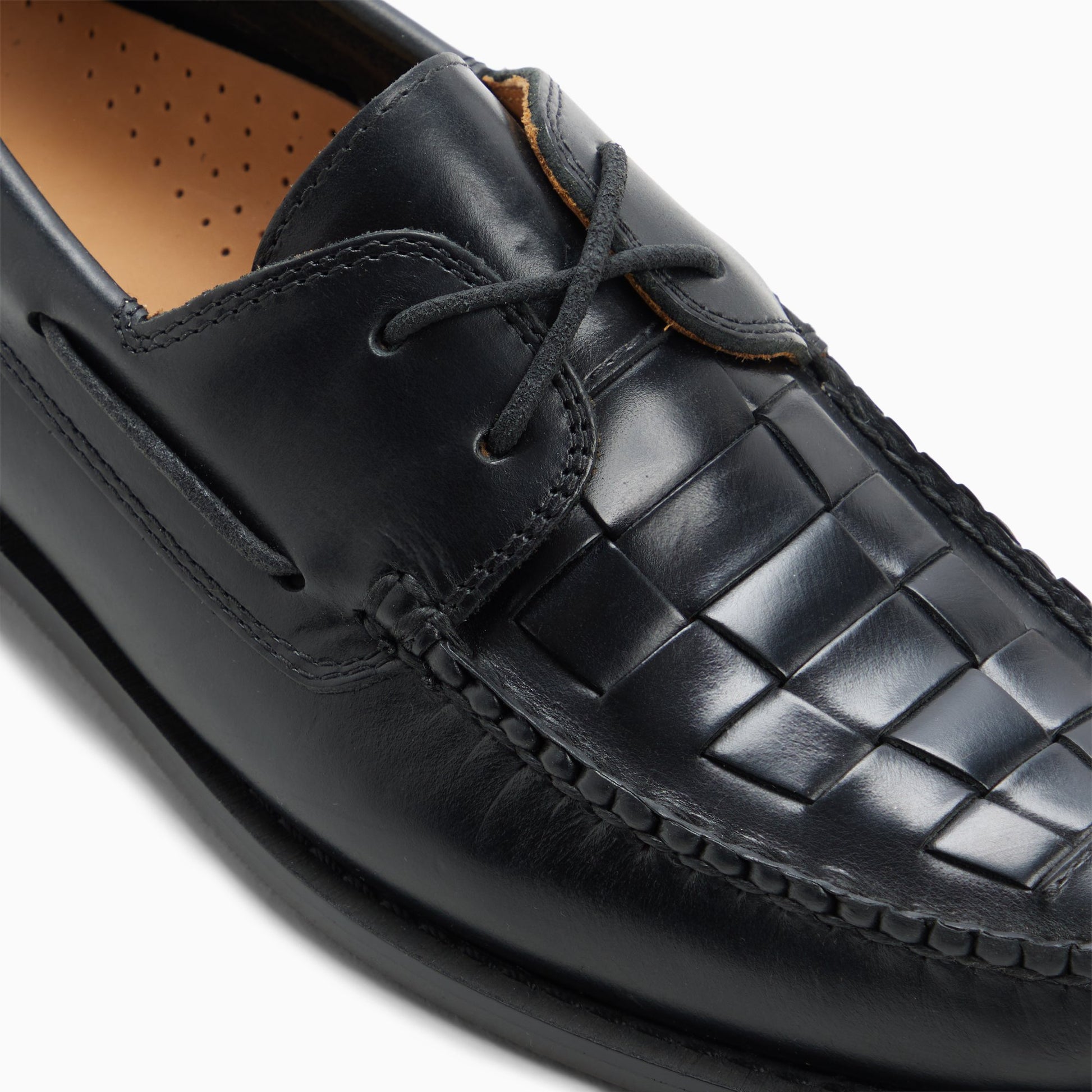 Top-down view of the Black Mens Greenwich Weejuns® Boat Shoe Boat Shoes