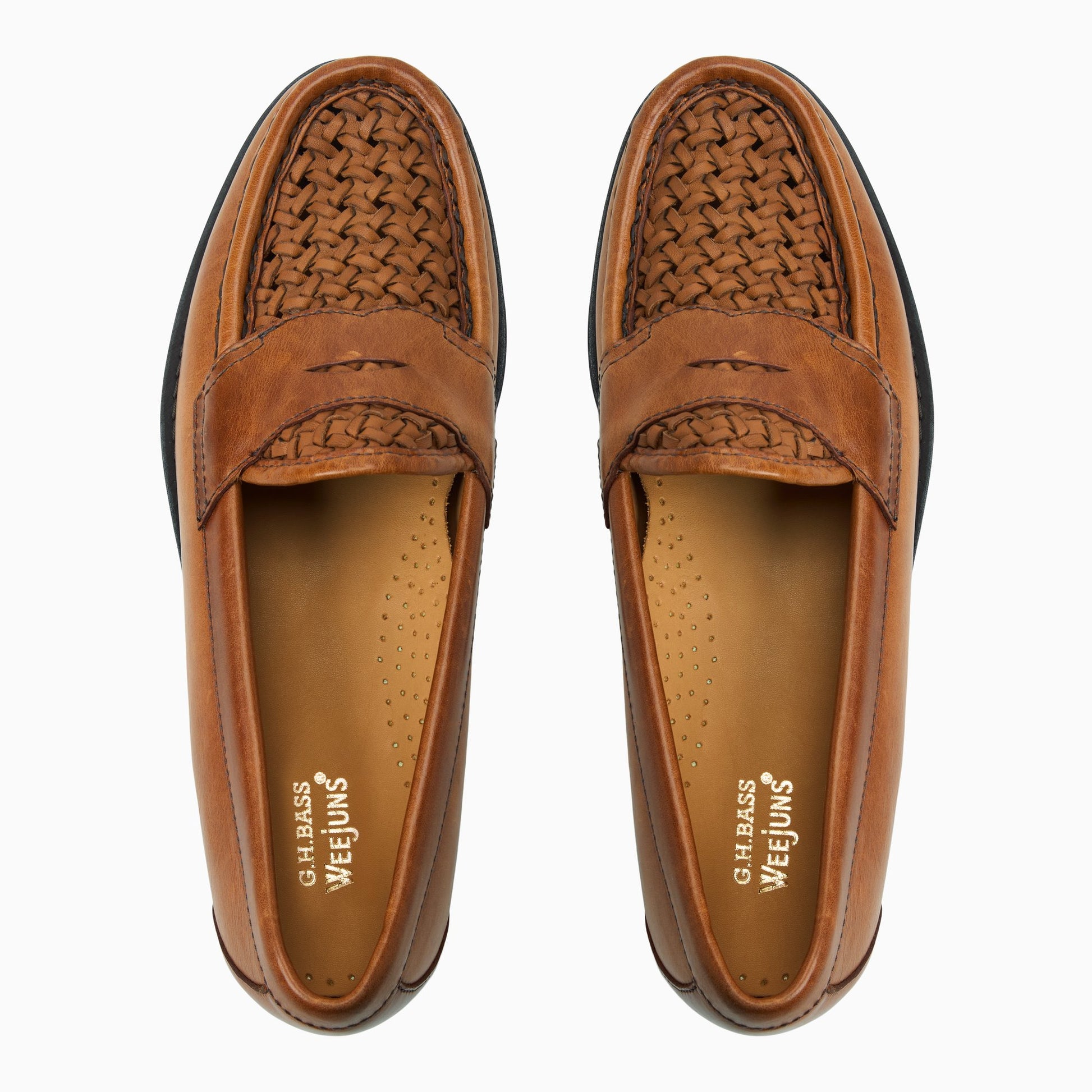 Three-quarter angle of Brown Mens Logan Weejuns® Penny Loafer Penny Loafers's front side