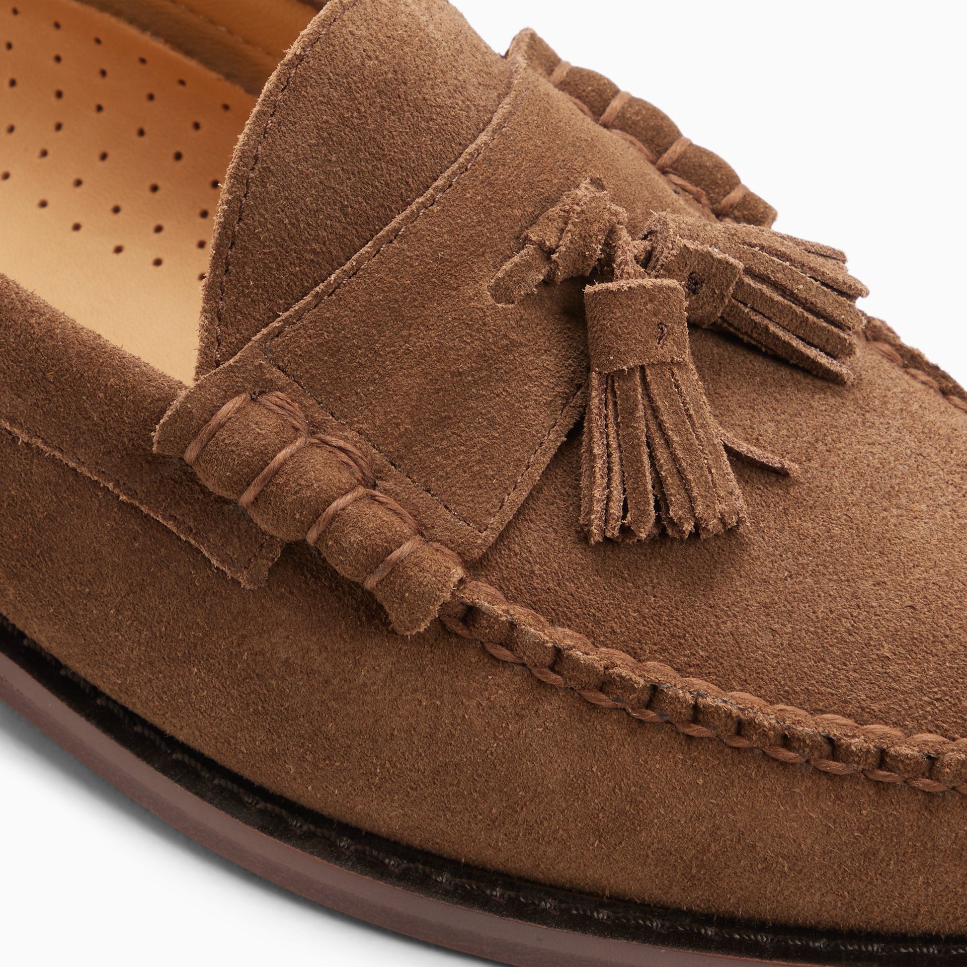 Top-down view of the Dark beige Mens Lennox Weejuns® Tassel Loafer Tassel Loafers
