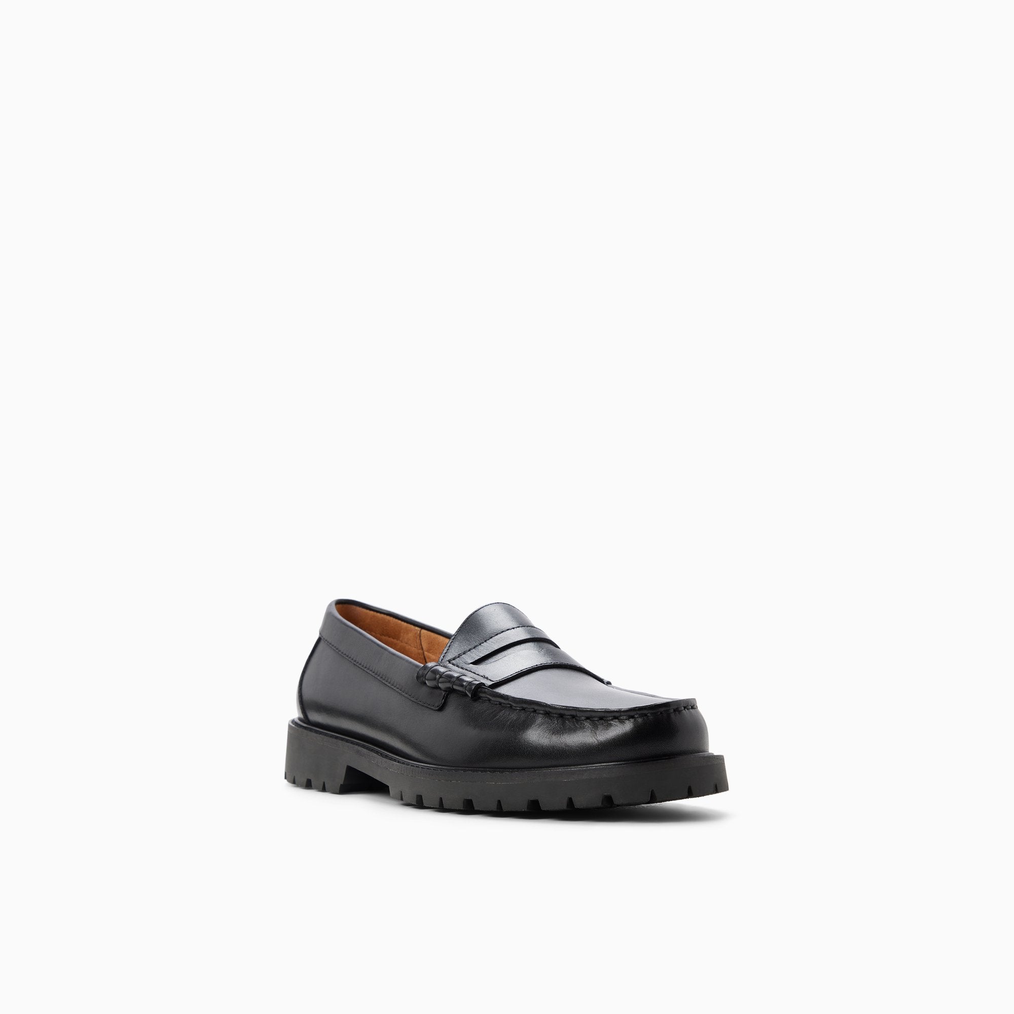 Mens Hartford Lug Penny Loafer Black | G.H. Bass