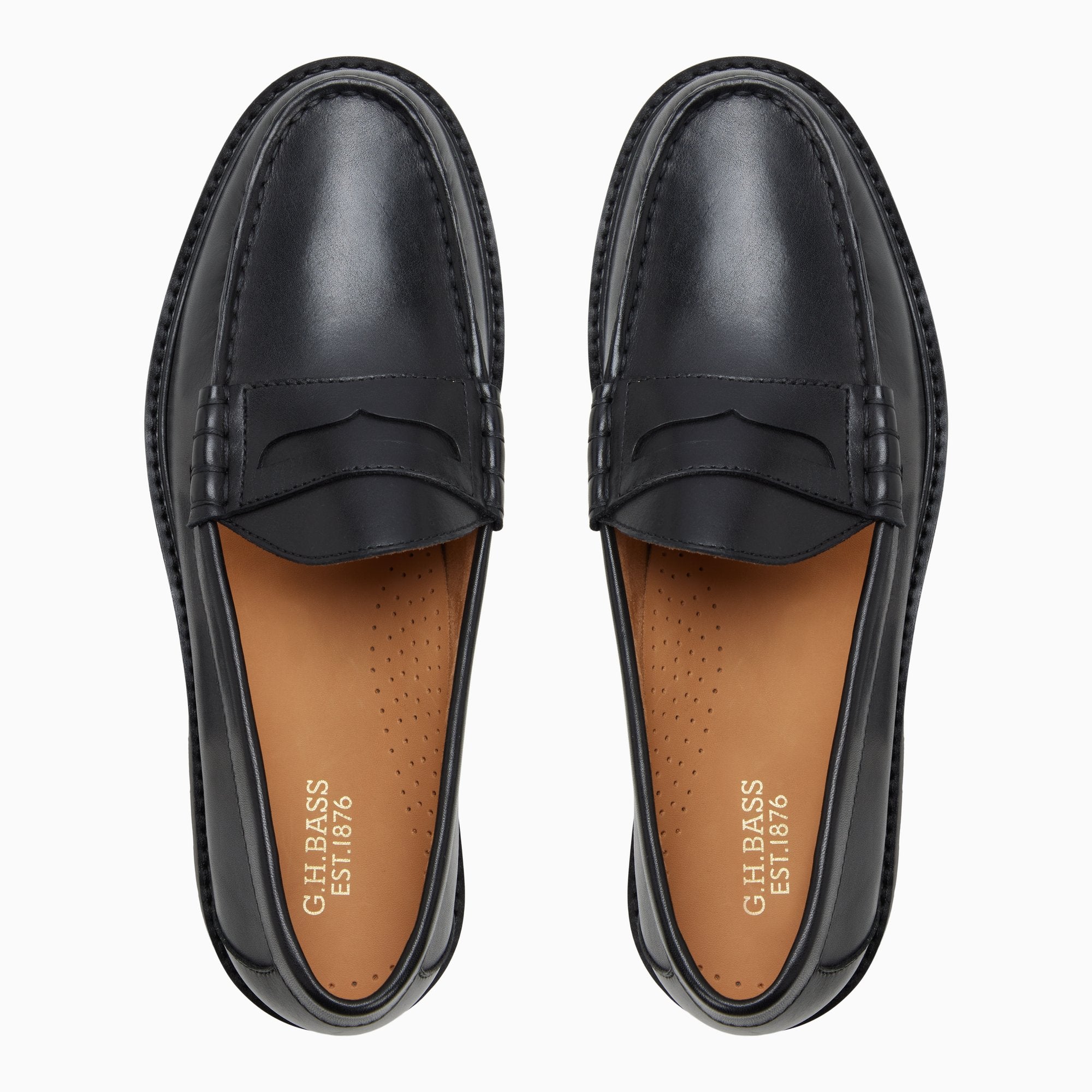 Mens Hartford Lug Penny Loafer Black | G.H. Bass