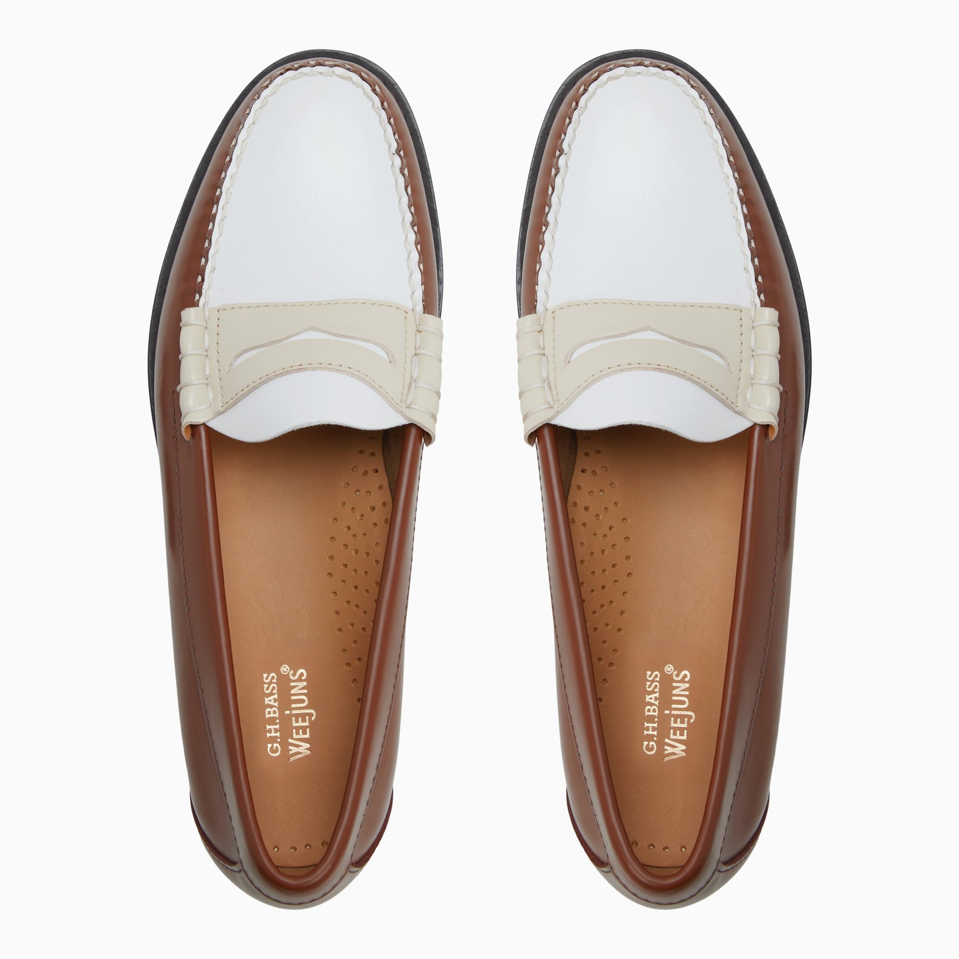 Three-quarter angle of Tan multi Mens Larson Weejuns® Penny Loafer Penny Loafers's front side
