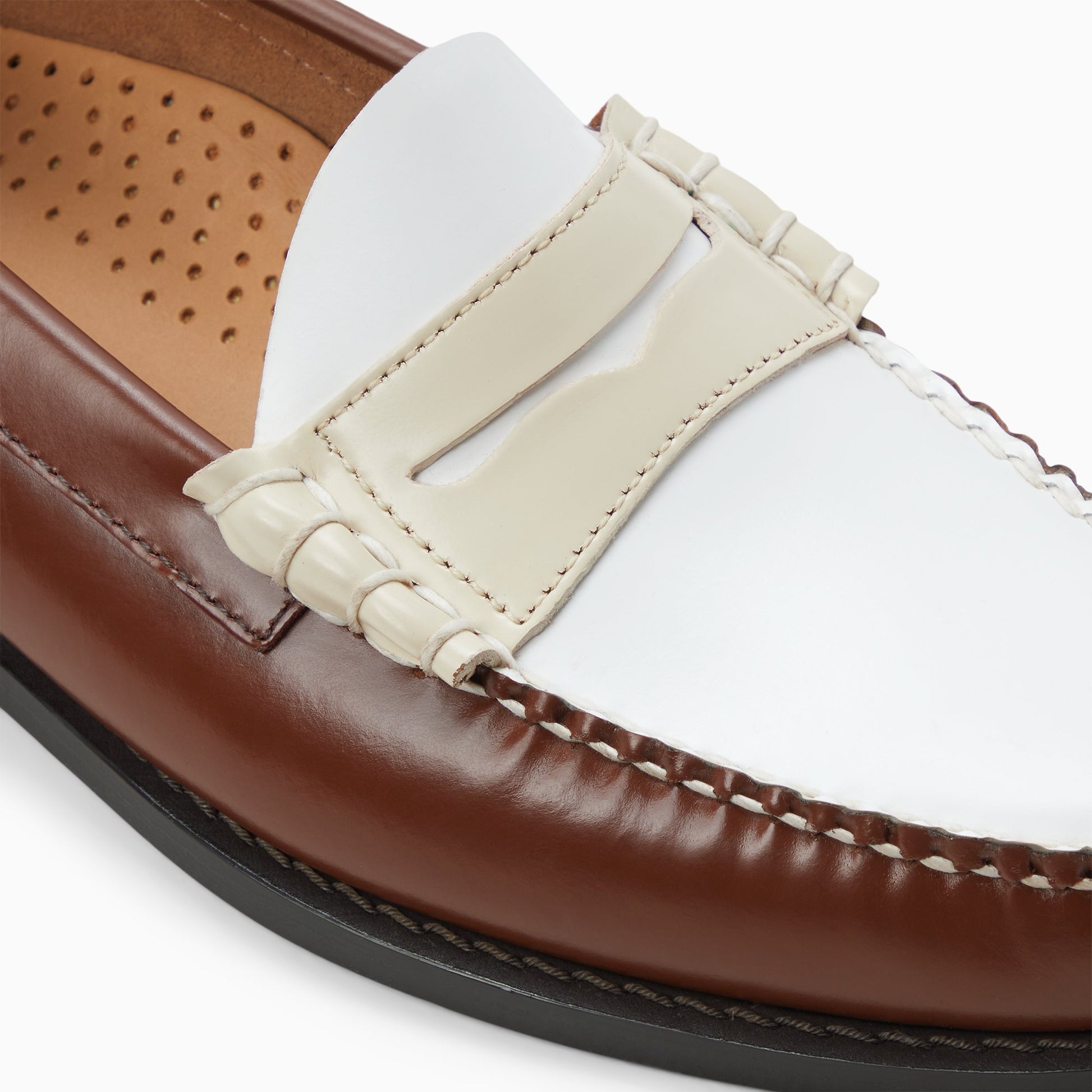 Top-down view of the Tan multi Mens Larson Weejuns® Penny Loafer Penny Loafers
