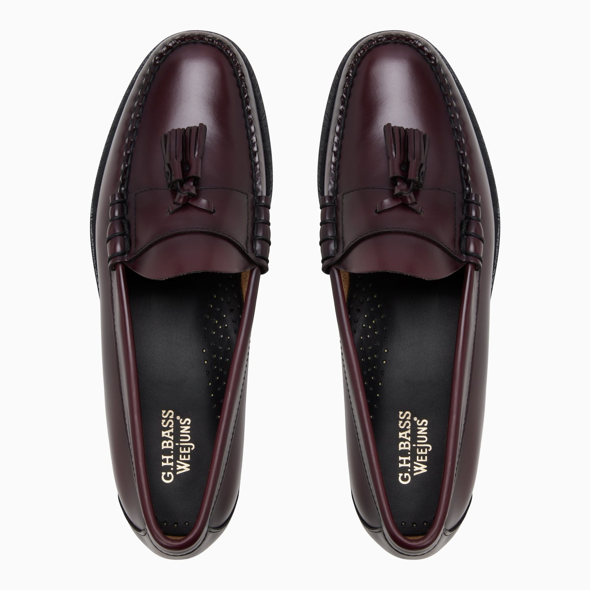 Three-quarter angle of Wine Mens Wide Lennox Weejuns® Tassel Loafer Tassel Loafers's front side