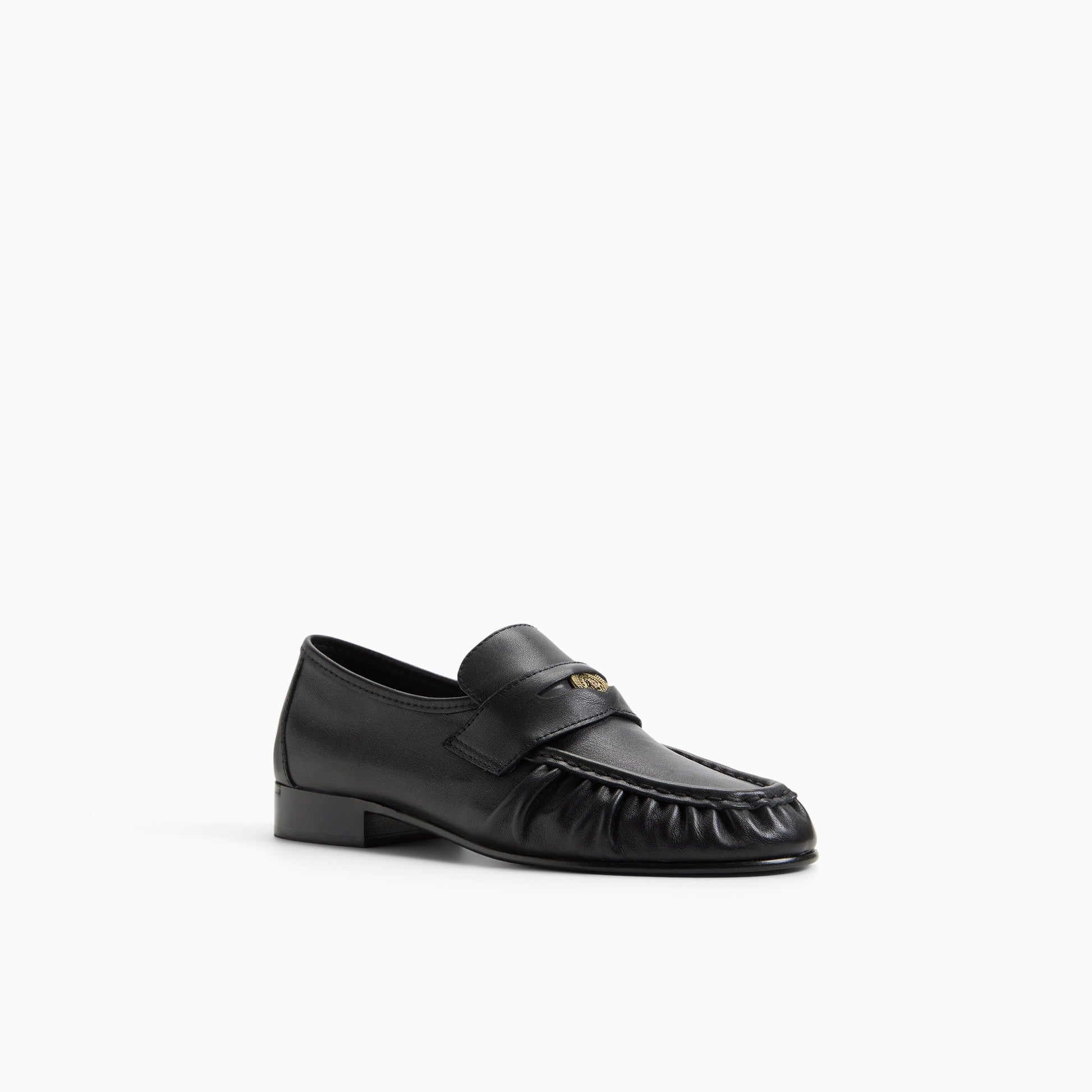 Three-quarter angle of Black Womens G.H.BASS x Aritzia Spence Coin Penny Loafer Penny Loafers's back side
