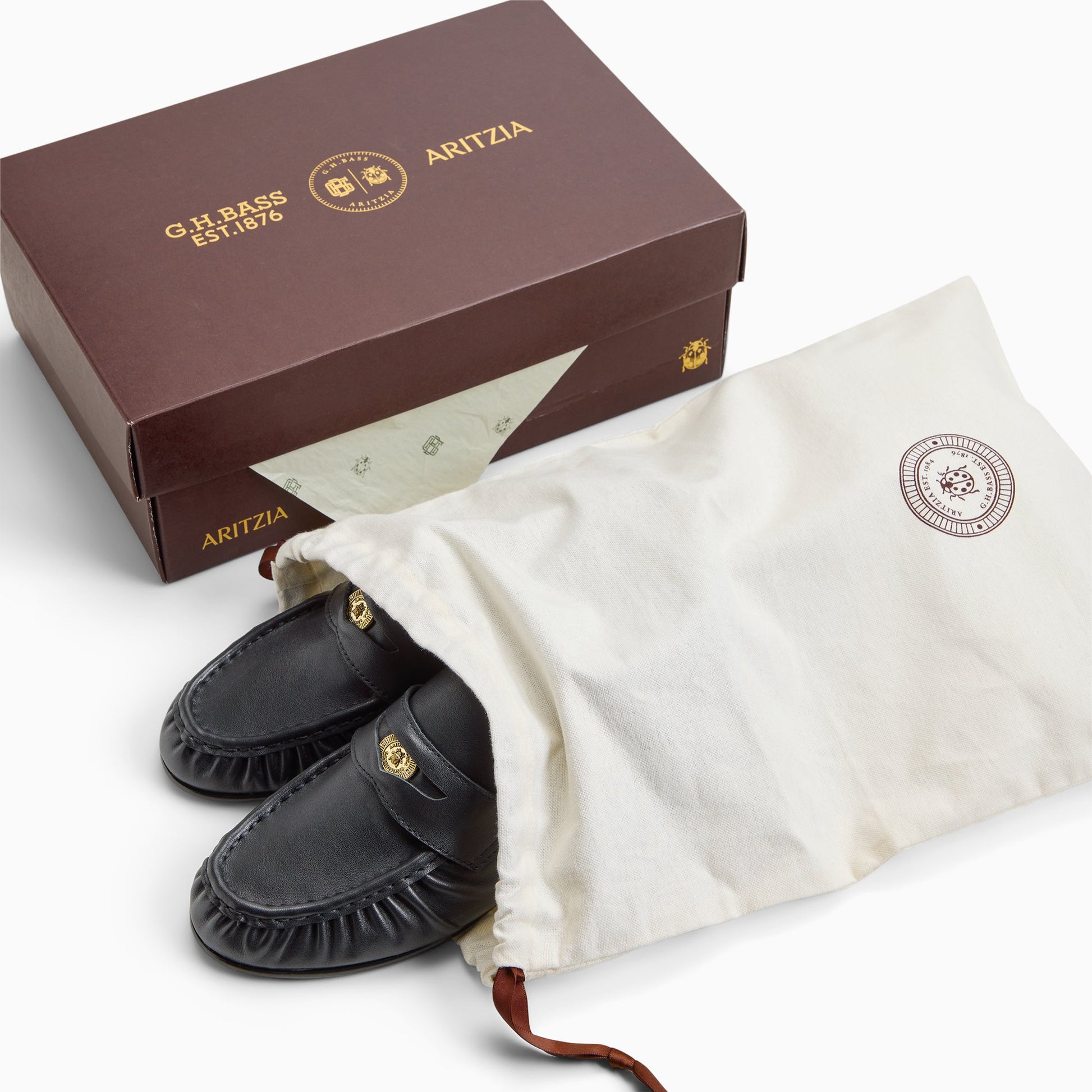 View of Black Womens G.H.BASS x Aritzia Spence Coin Penny Loafer Penny Loafers's sole