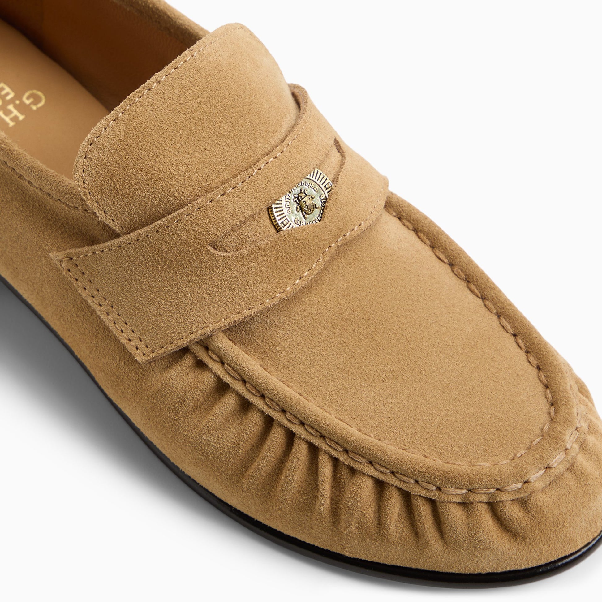Top-down view of the Tan Womens G.H.BASS x Aritzia Spence Coin Penny Loafer Penny Loafers