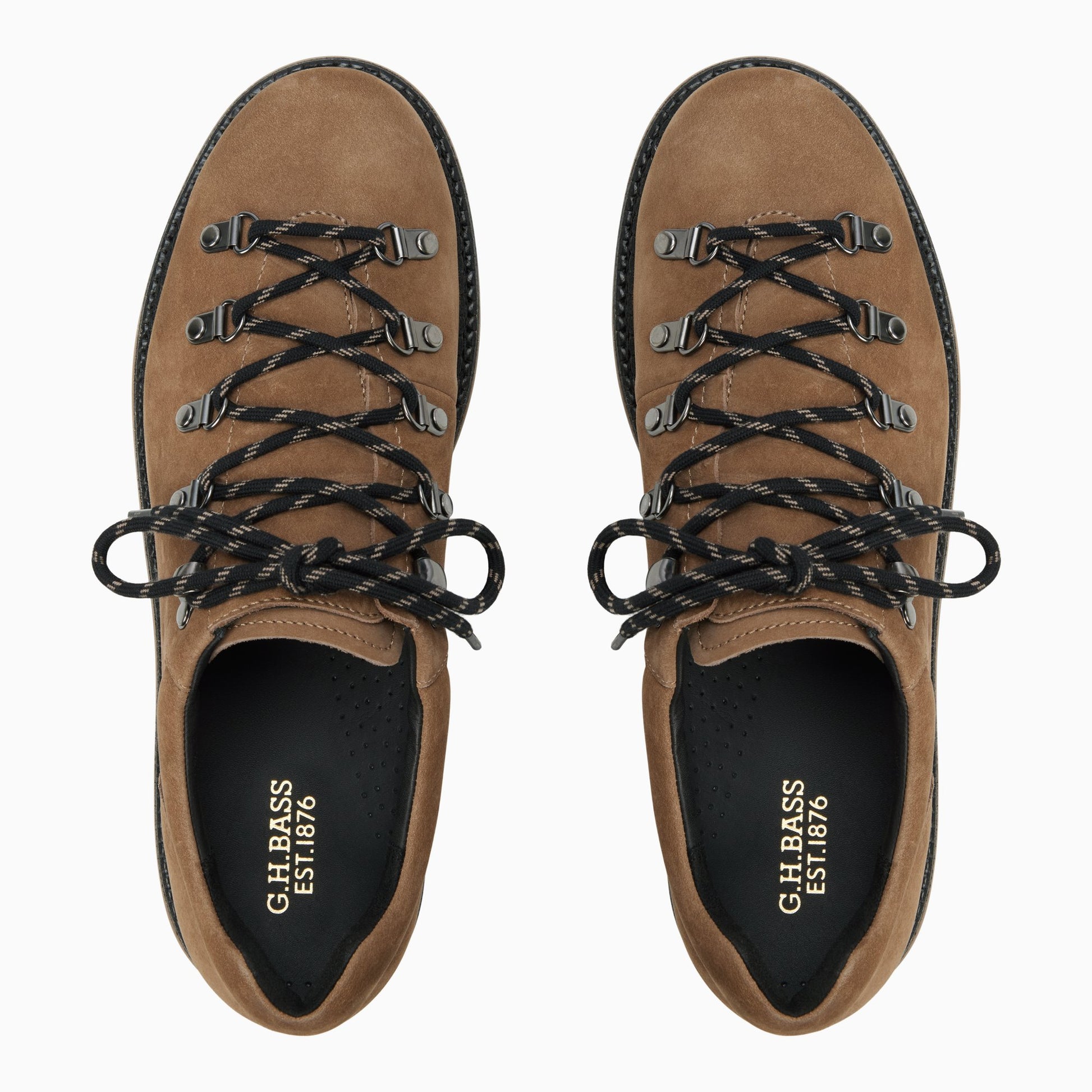 Three-quarter angle of Taupe Men's 1876 Low Hiker Lace-Up Lace-Ups's front side