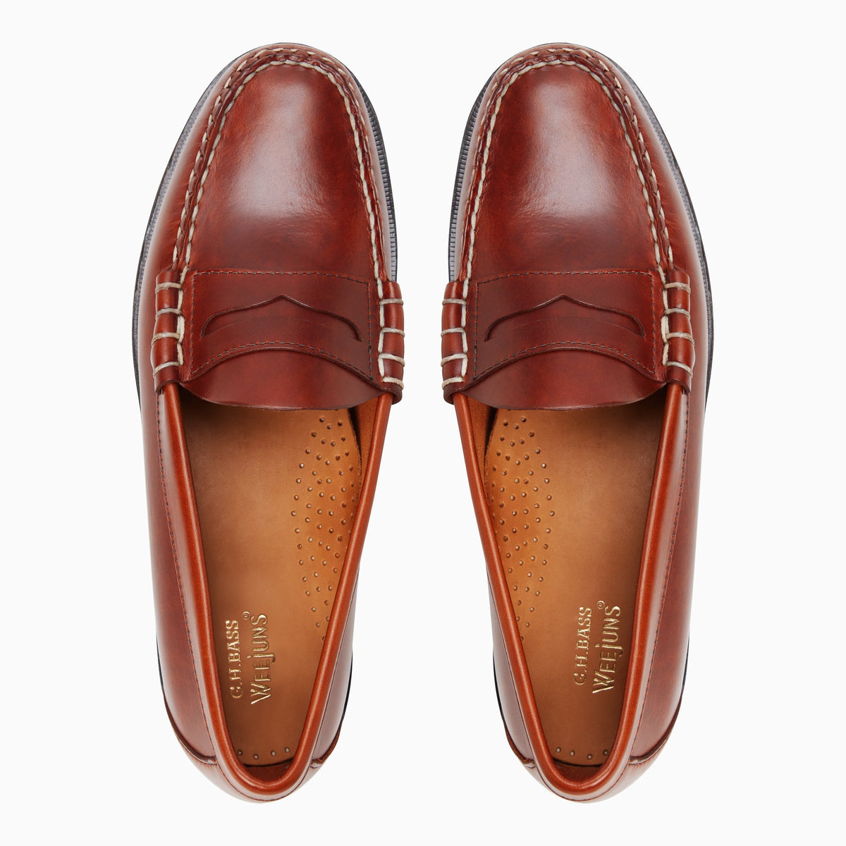 Three-quarter angle of Light brown Men's Larson Heritage Weejuns® Penny Loafer Penny Loafers's front side