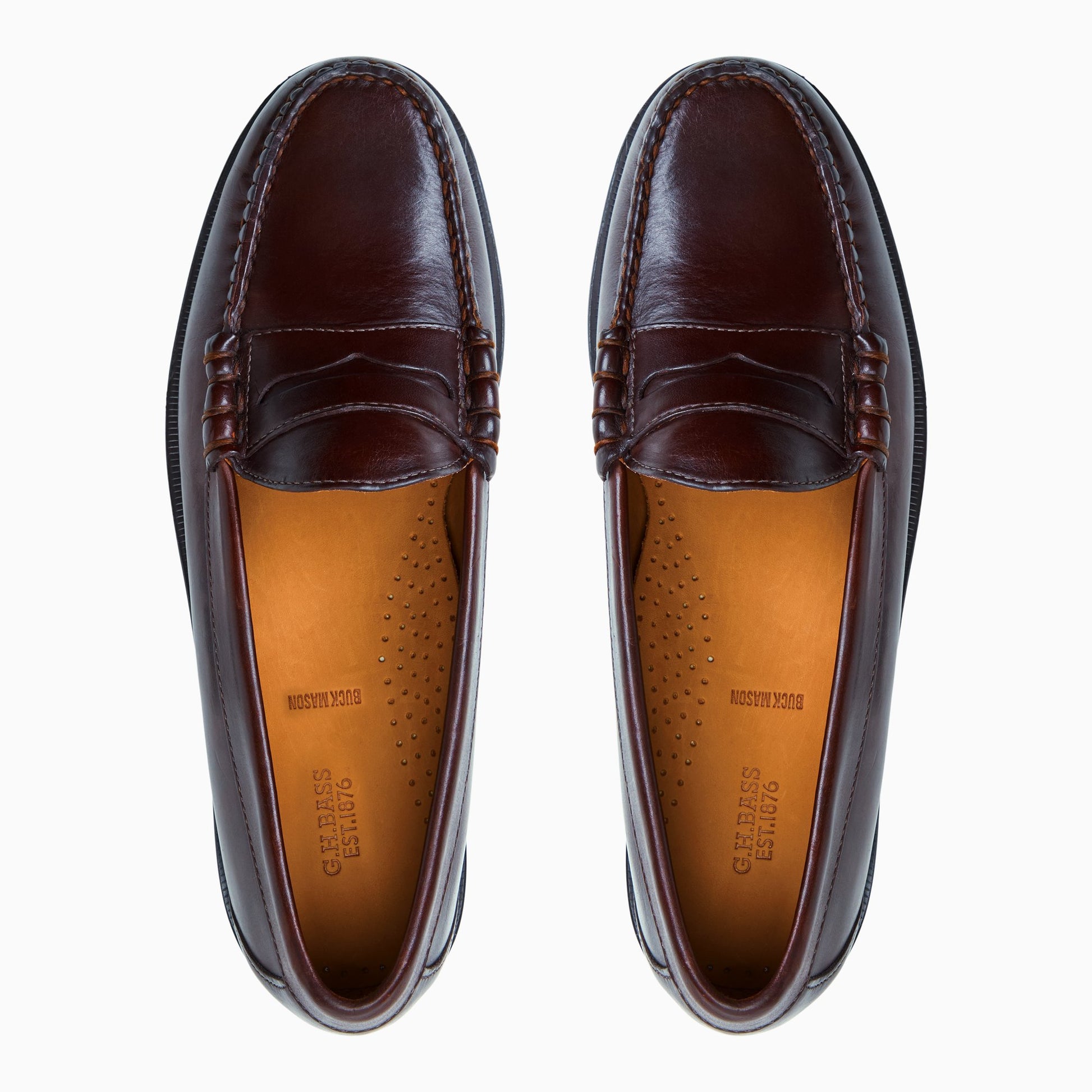 Three-quarter angle of Brown G.H.BASS for Buck Mason - Larson Weejuns® Loafer 's front side