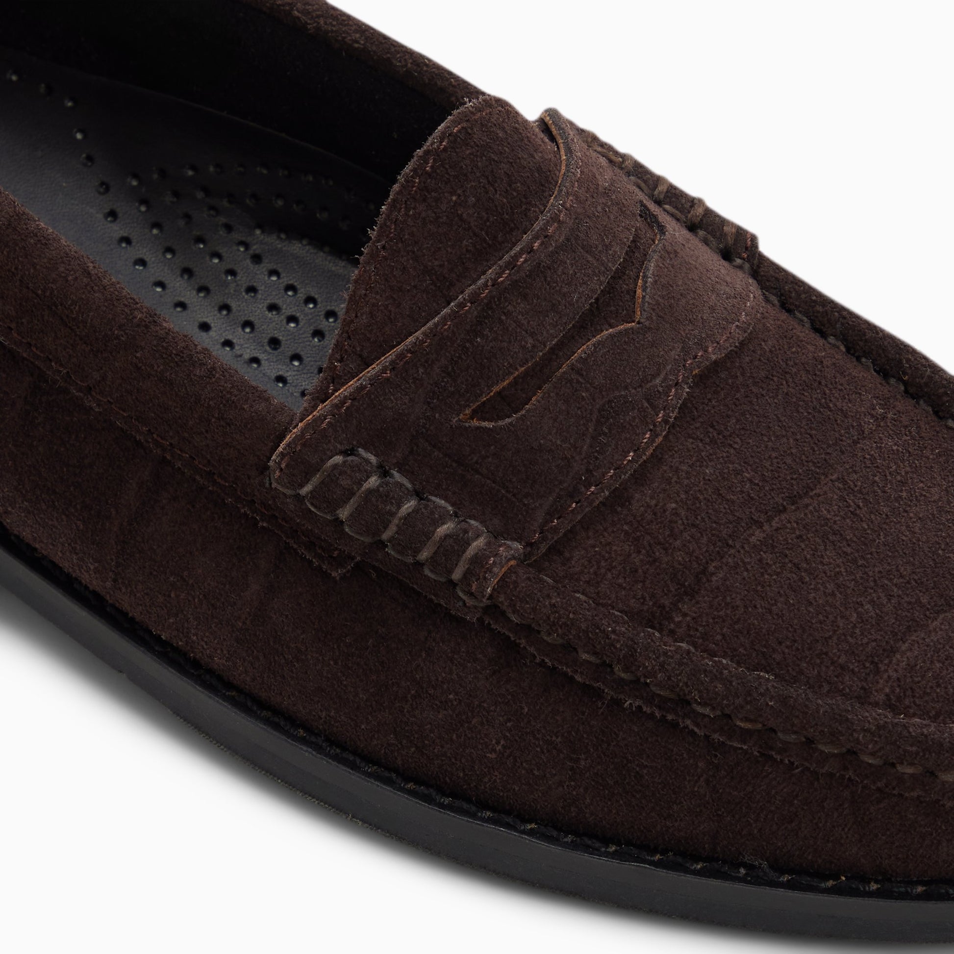 Top-down view of the Dark choco Womens Blythe Penny Loafer Penny Loafers
