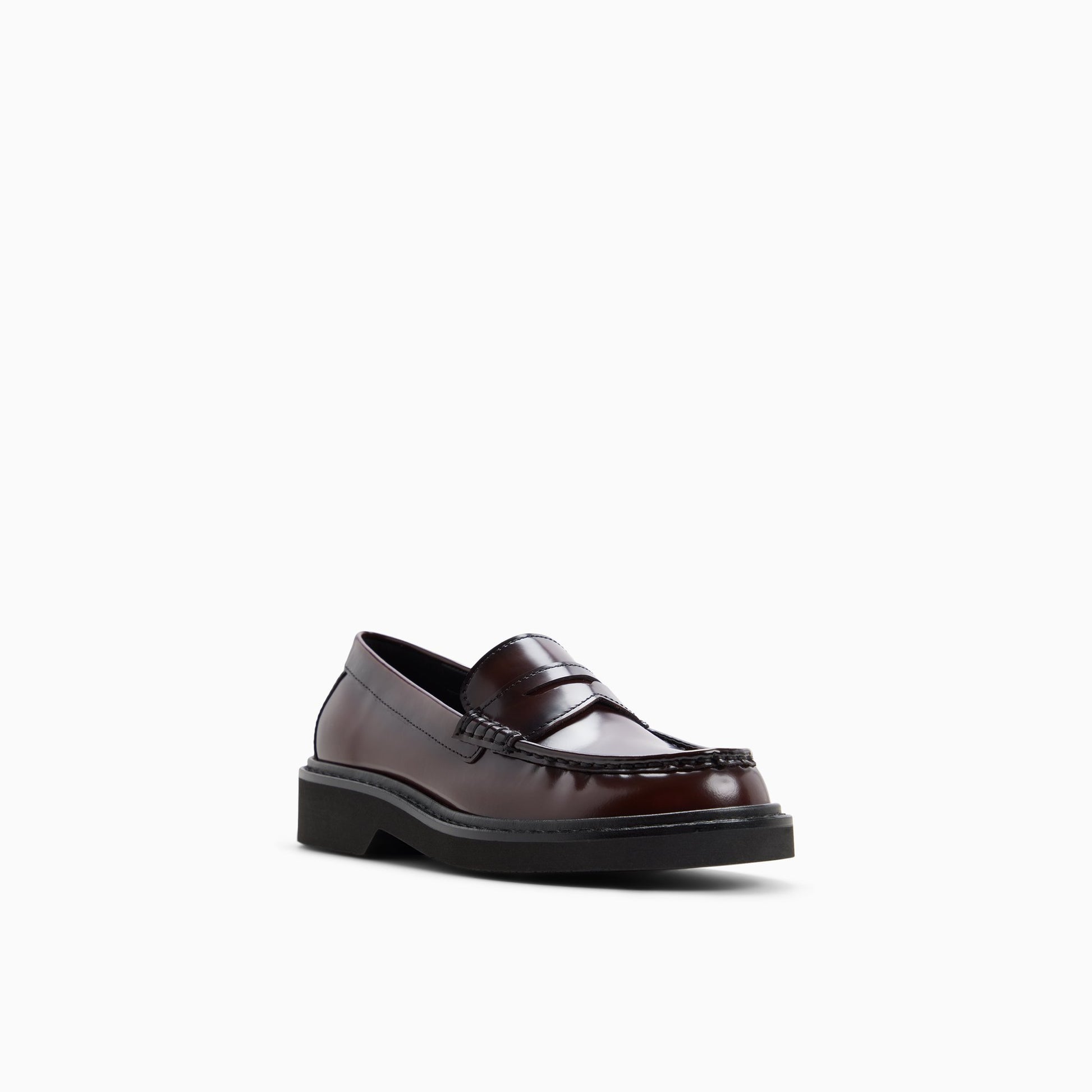 Three-quarter angle of Wine Womens Grace Penny Loafer Penny Loafers's back side