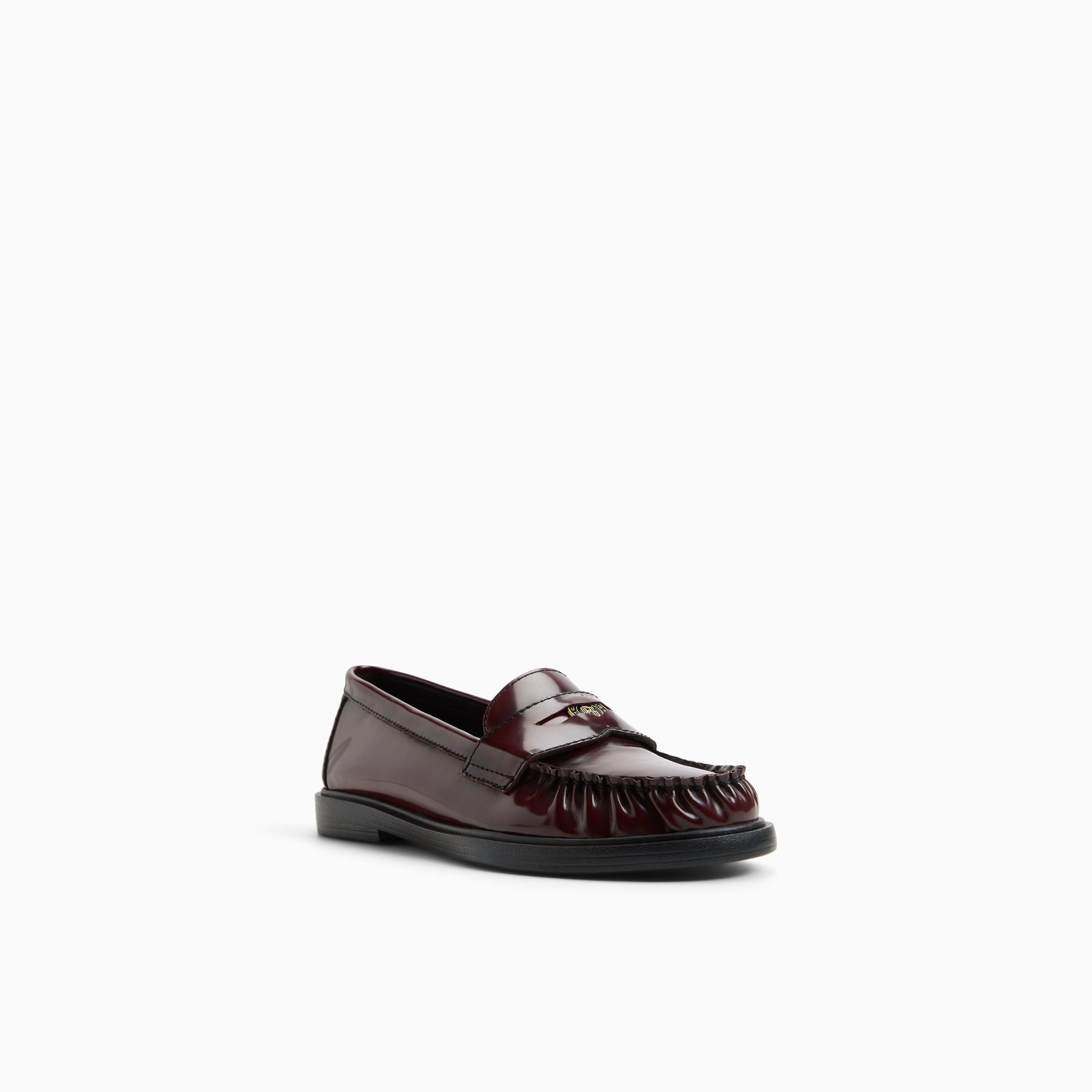 Three-quarter angle of Wine Womens Wren Penny Loafer Penny Loafers's back side