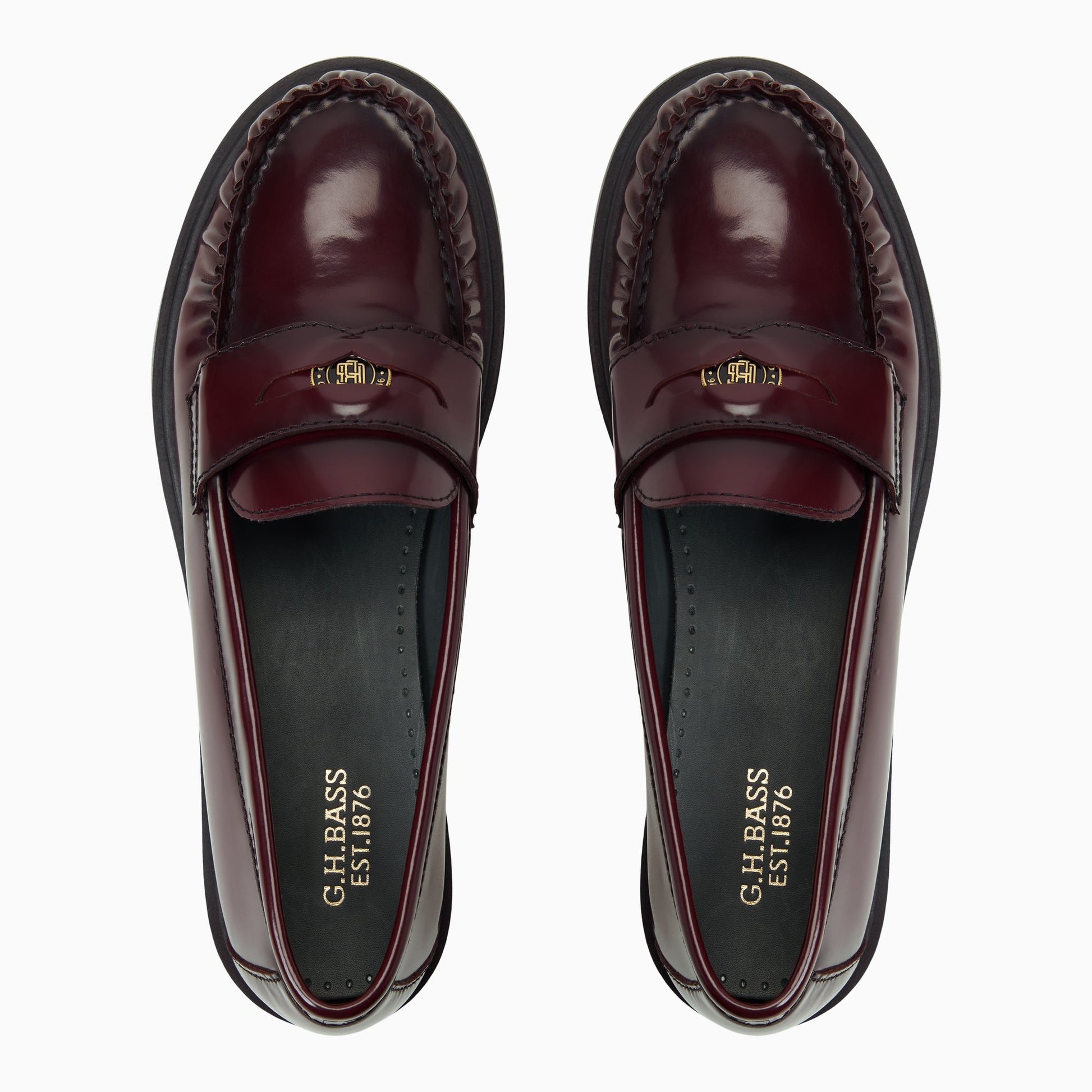 Three-quarter angle of Wine Womens Wren Penny Loafer Penny Loafers's front side