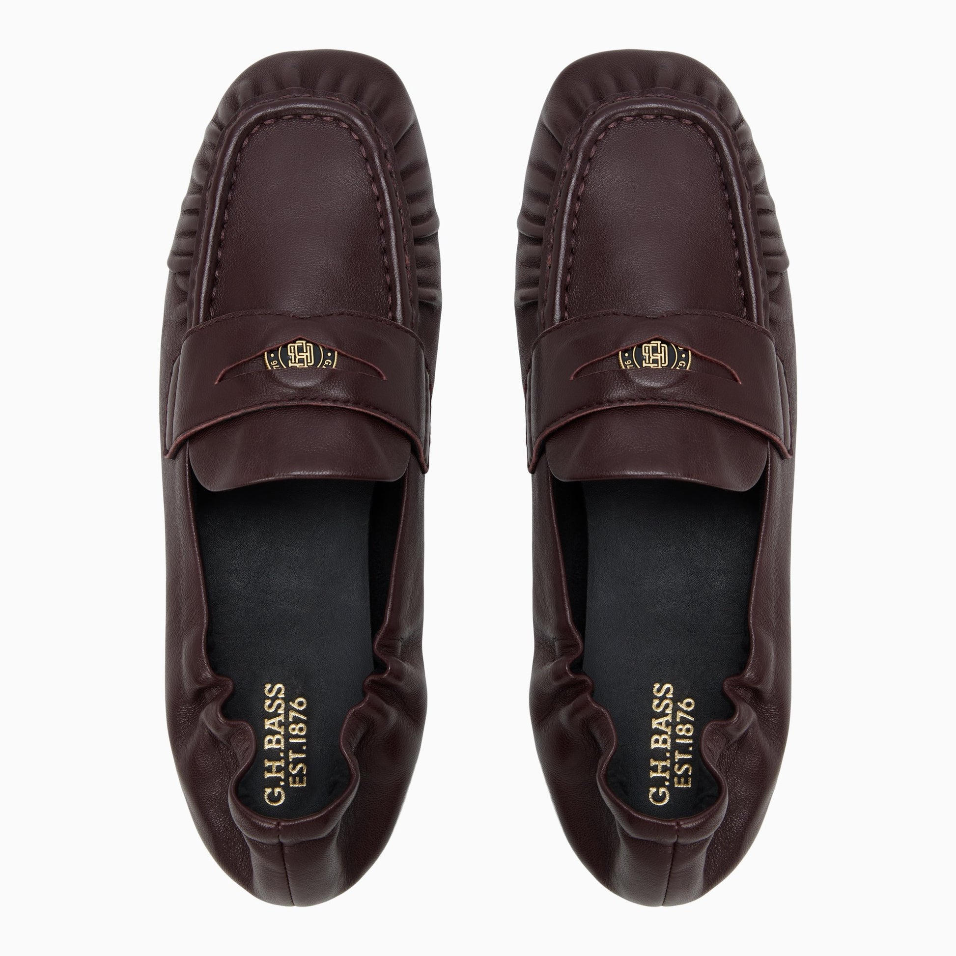 Three-quarter angle of Wine Womens Rumi Penny Loafer Penny Loafers's front side