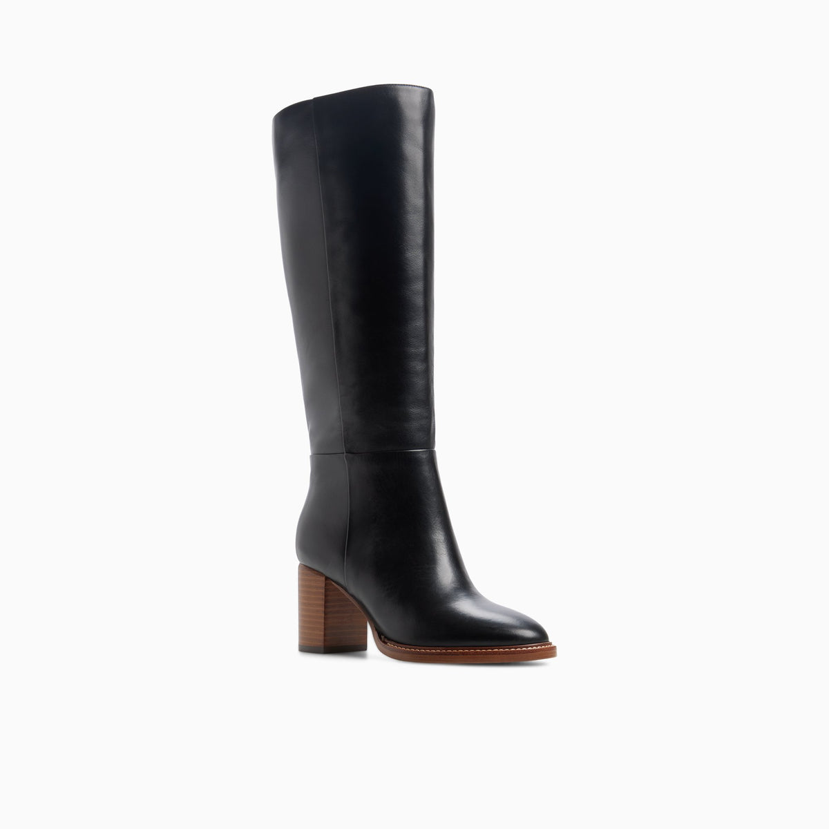 Three-quarter angle of Black Women's Frances Knee-High Boot Knee-High Boots's back side