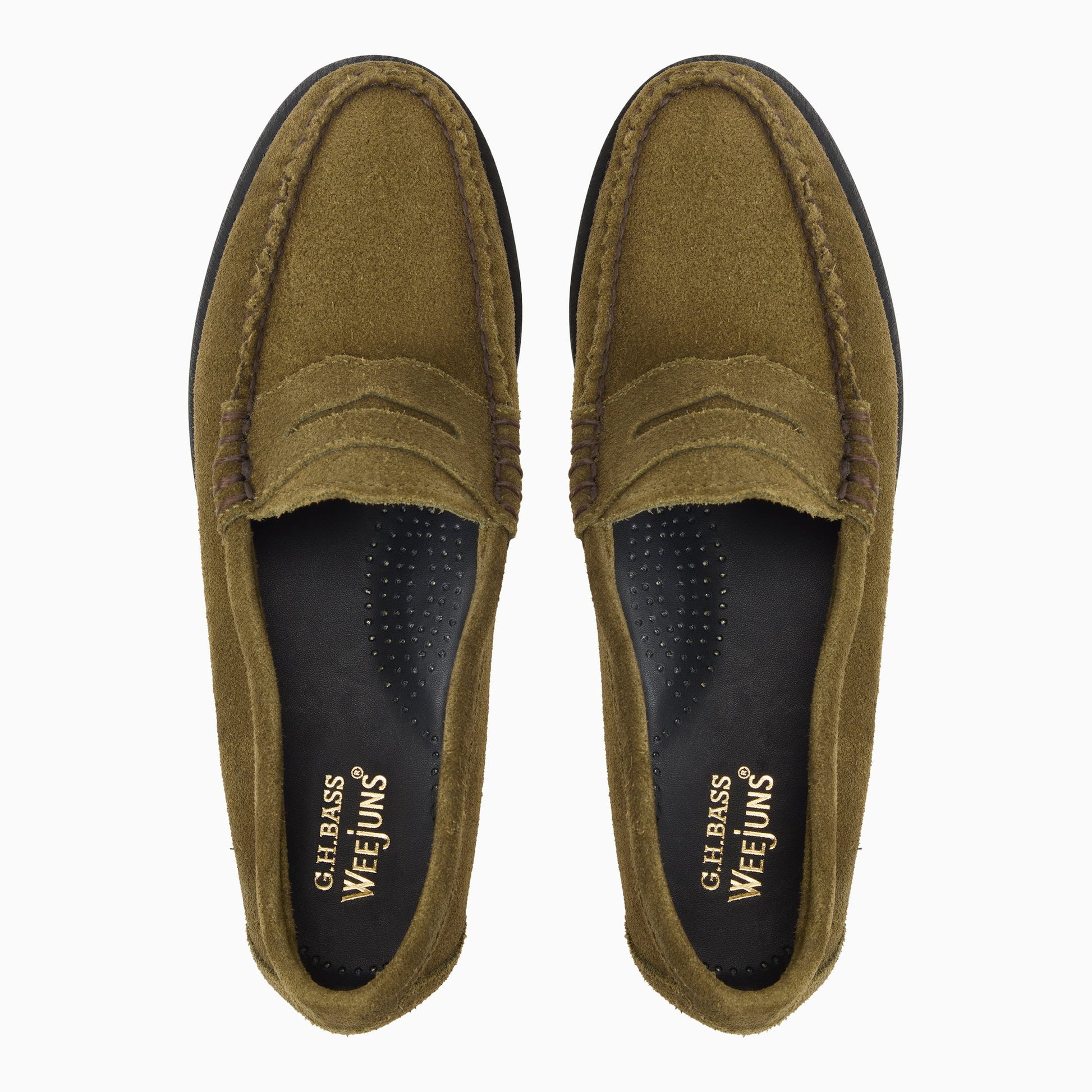 Three-quarter angle of Olive Women's Whitney Weejuns® Penny Loafer Penny Loafers's front side