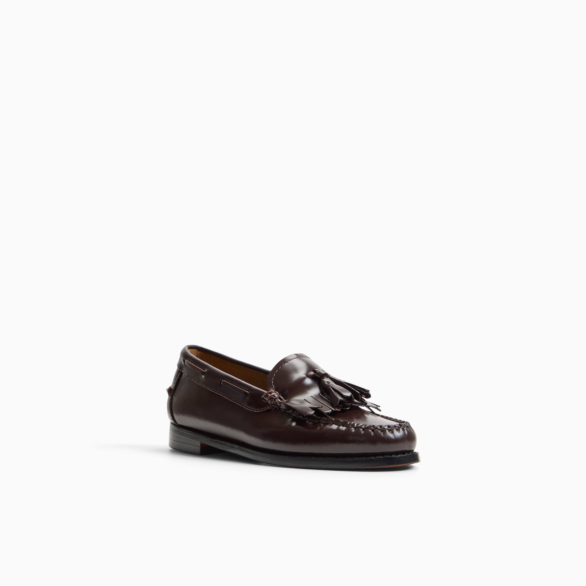 Three-quarter angle of Dark choco Women's Esther Weejuns® Tassel Loafer Kiltie &amp; Tassel Loafers's back side