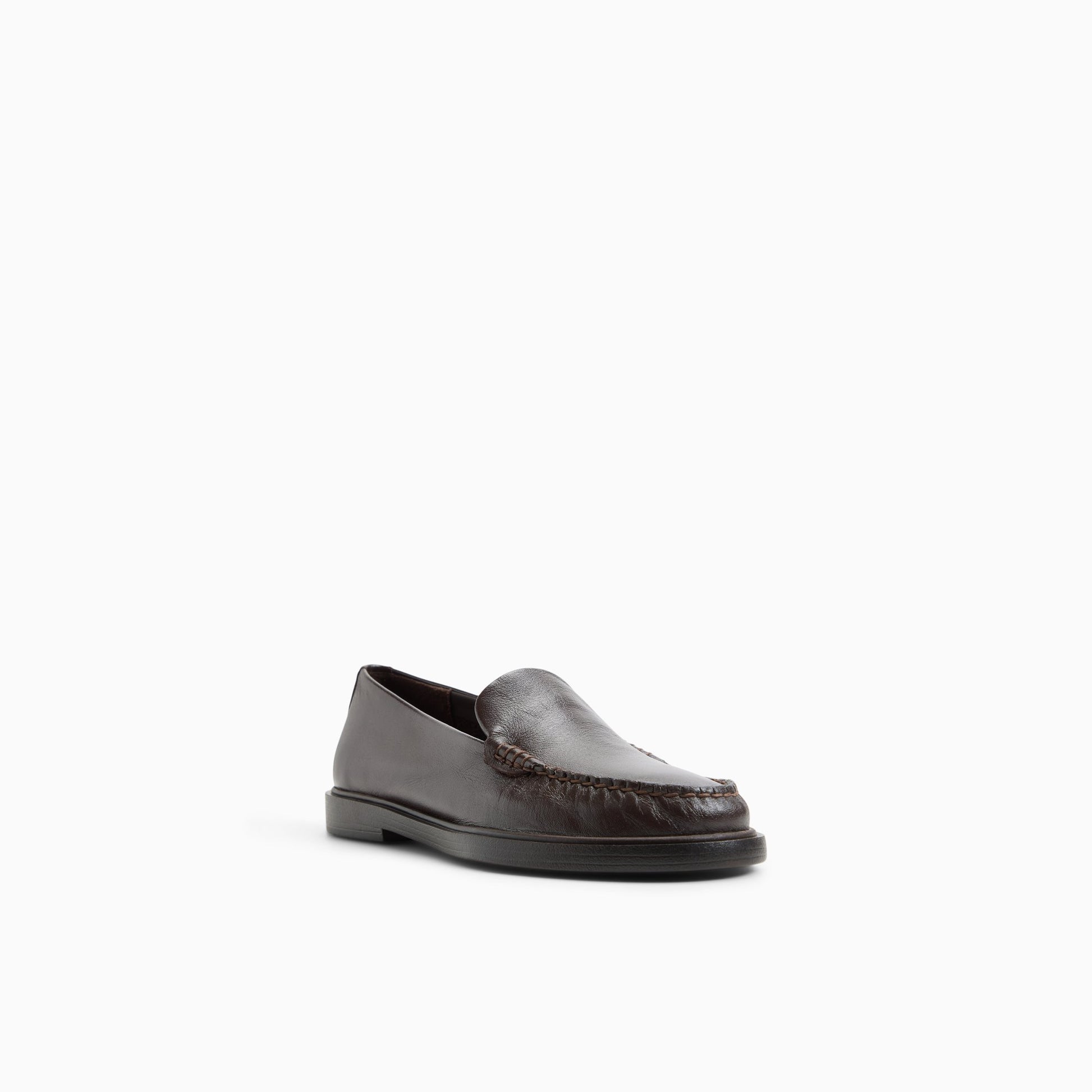 Three-quarter angle of Dark choco Womens Sloane Venetian Loafer Venetian Loafers's back side